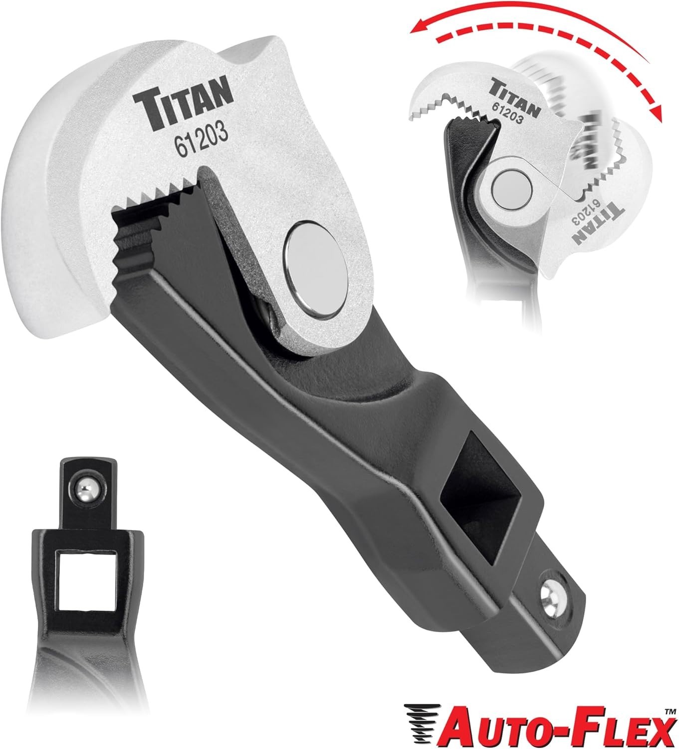 Titan 61203 3/8-Inch Drive Auto Flex Spring-Loaded Crowfoot Wrench