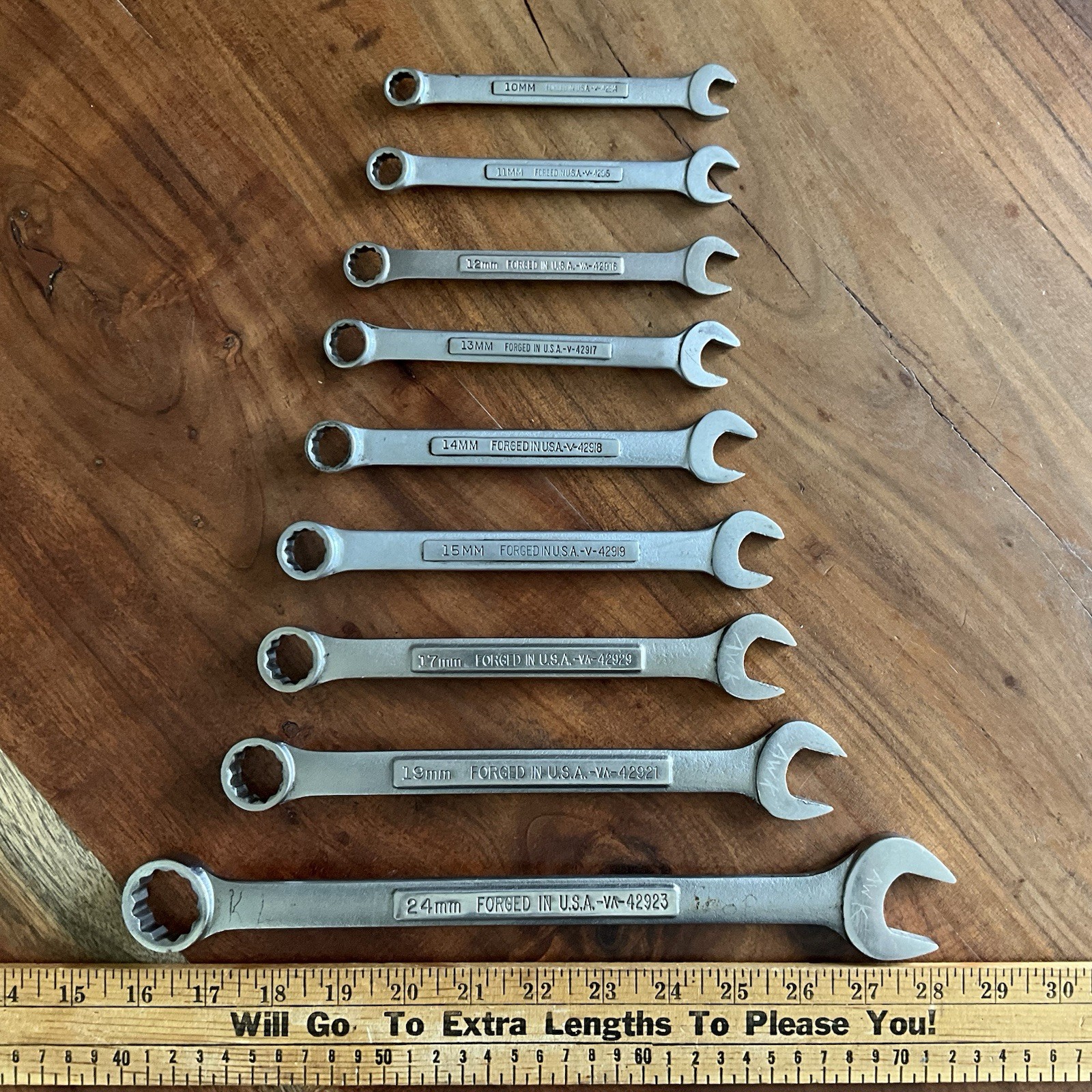 Craftsman V & VA 9 Pc Metric 10mm-24mm Combination Wrench Set 12 Pt Made in USA