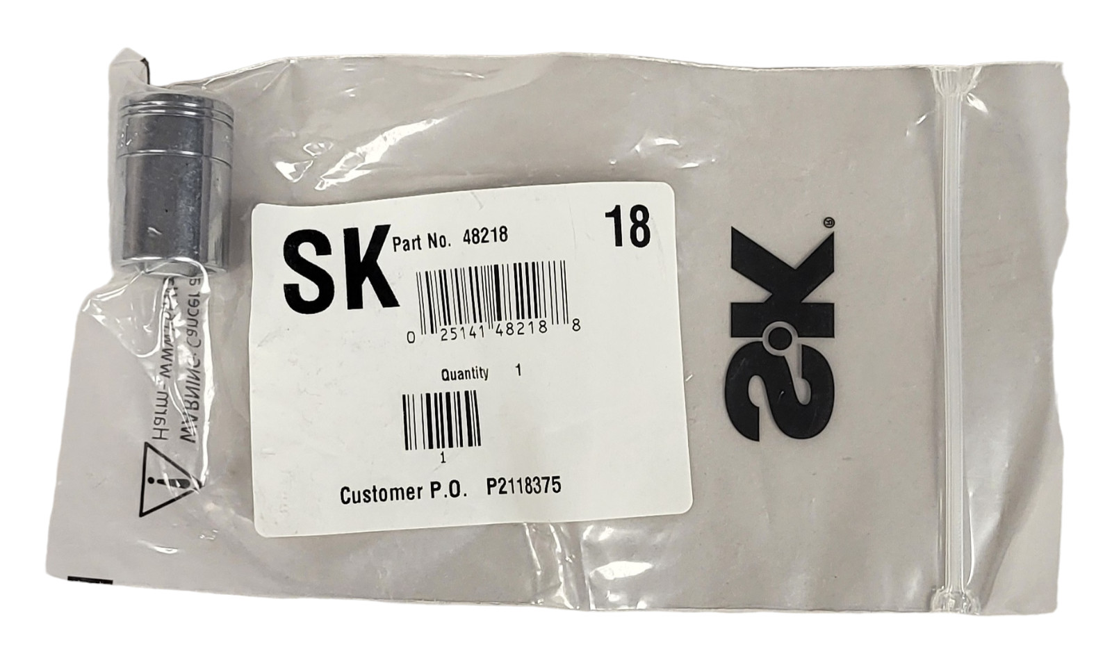 NEW SK Hand Tools 48218 Chrome 1/2″ Dr. 18mm 6pt Standard Metric Socket