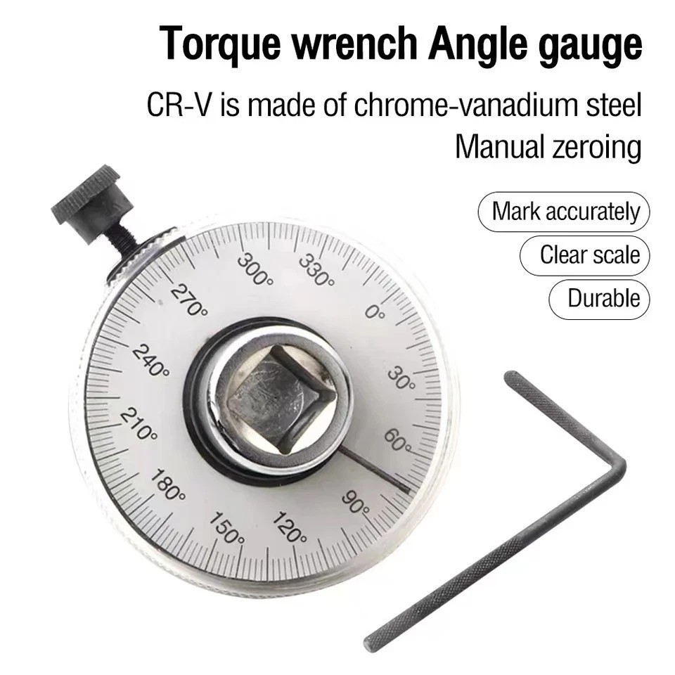 360 Degree 1/2″ Drive Torque Angle Gauge Meter Rotation Measure Wrench Tool