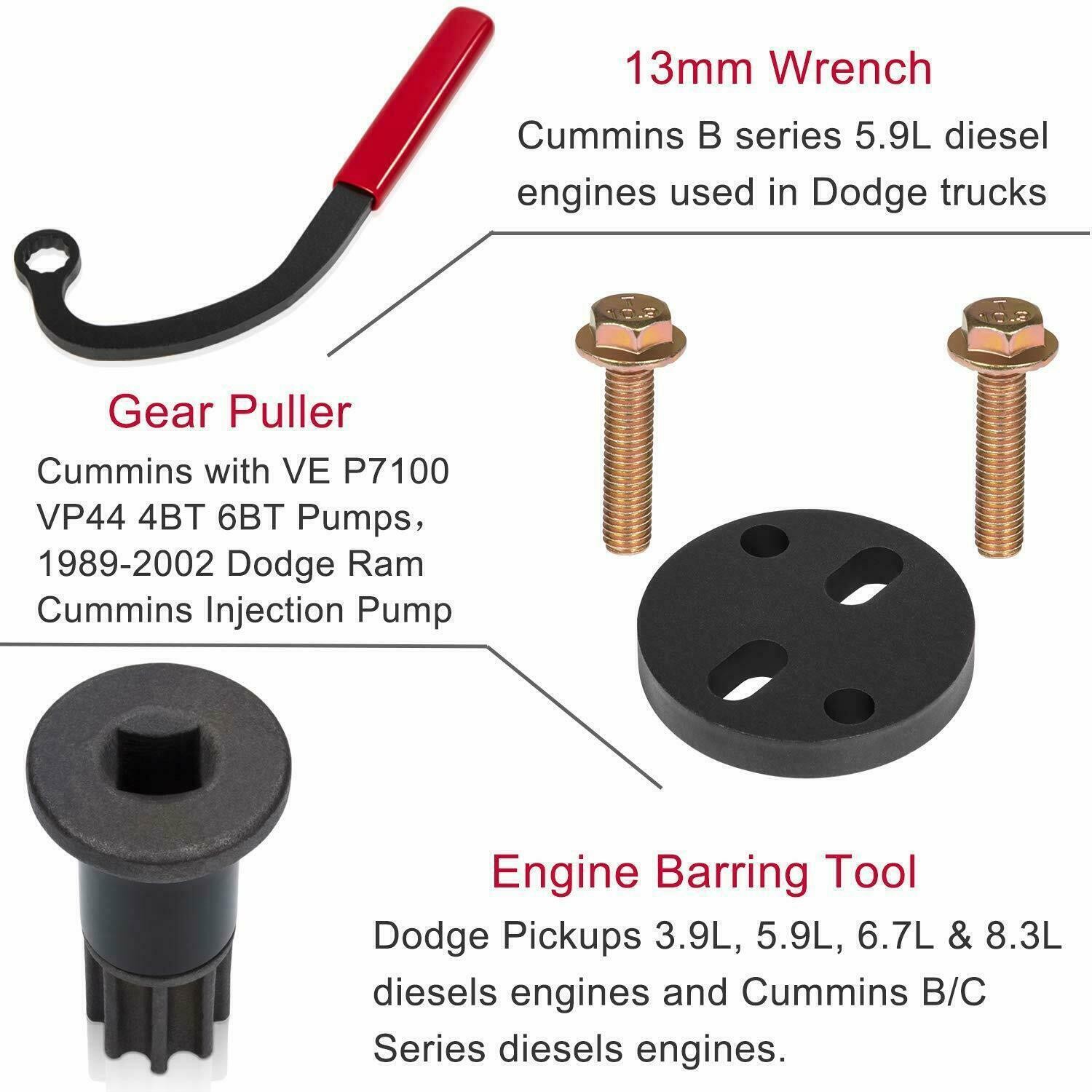Injection Pump Gear Tool for Dodge Ram Cummins Diesel Engine 3.9L 5.9L 6.7L 8.3L
