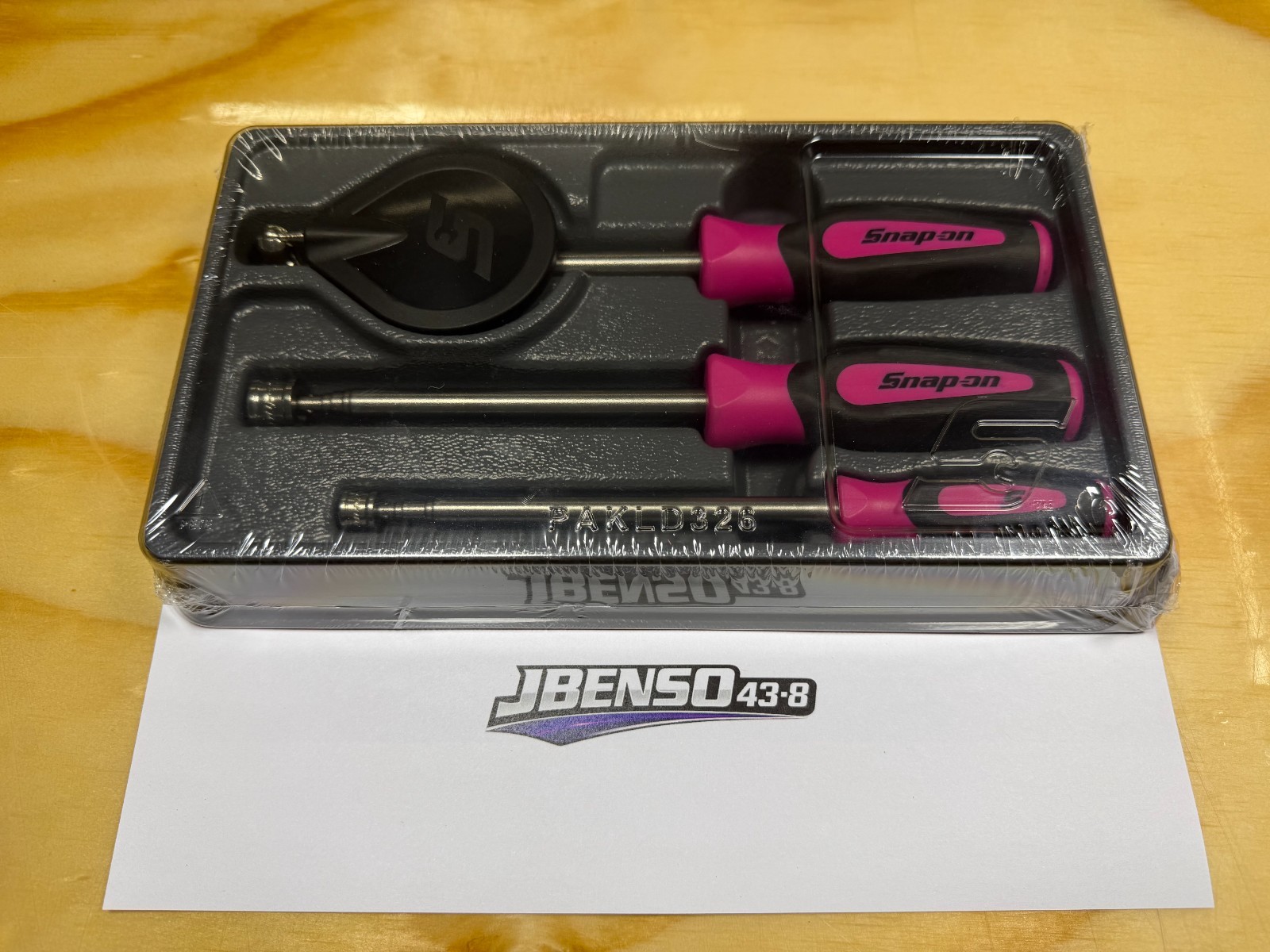 Snap-on Tools NEW ELECTRIC PINK 3pc Soft Grip Magnetic Pickup Tool Set PTM30EP