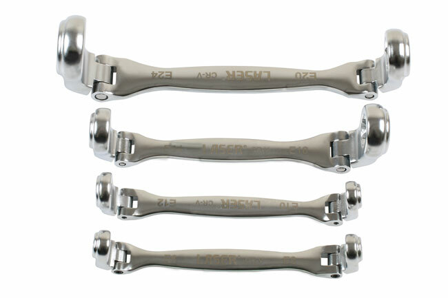 Laser 7260 4 Piece Double Flexible Star Wrench Set