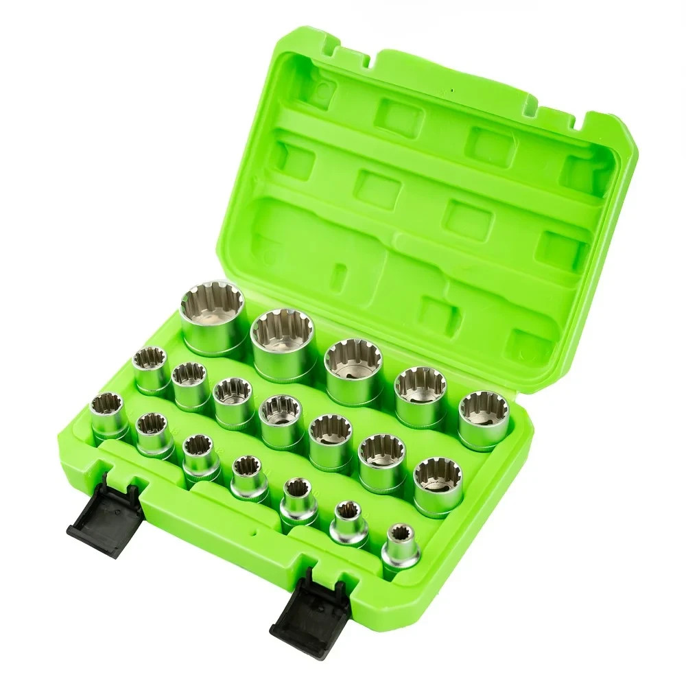 Tool Kingdom 19 Piece 1/2″ Dr Gear Lock Sockets 8 – 32mm