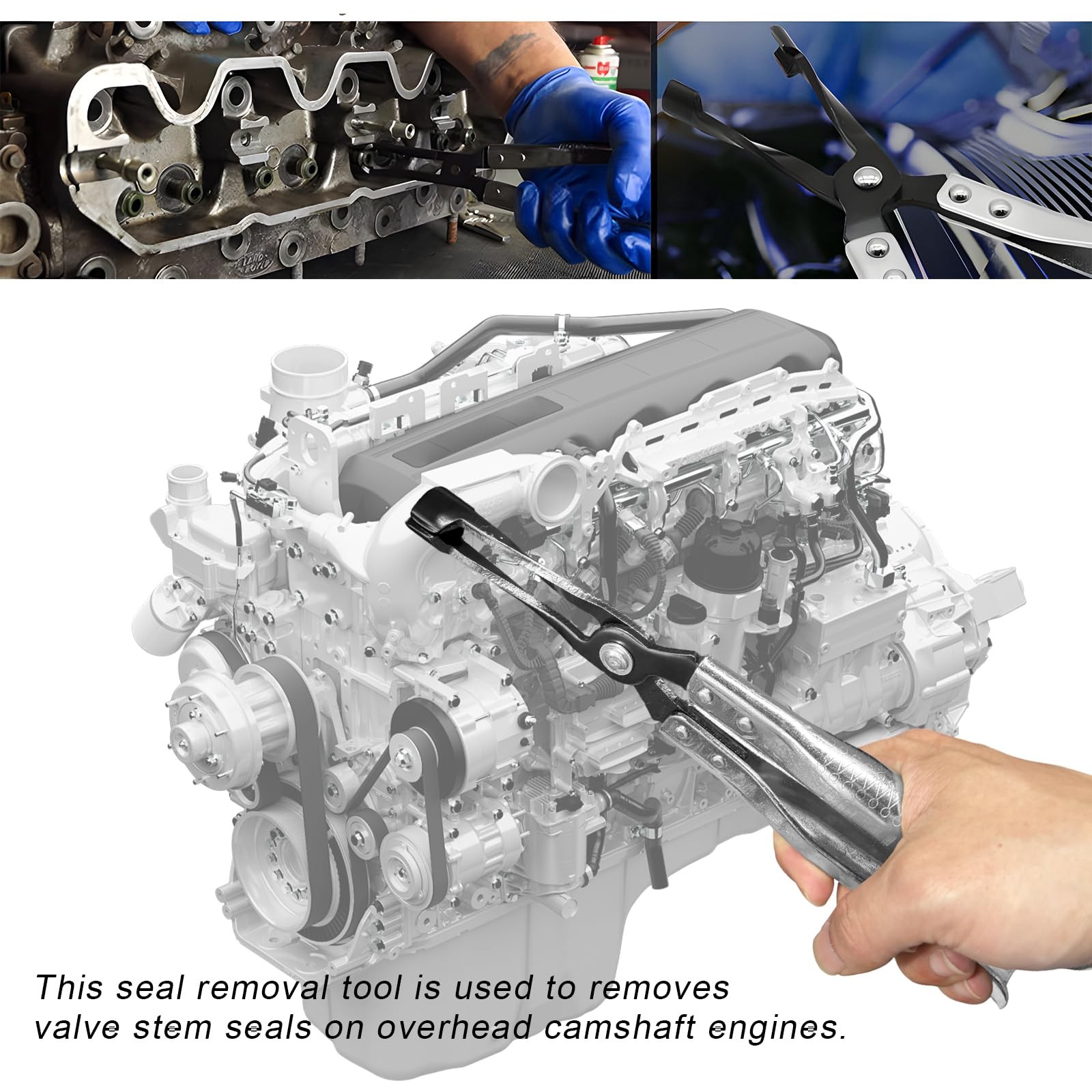 Car Valve Seal Pliers, 27cm/10.5in Valve Stem Seals Removal Tool with Ergonom…