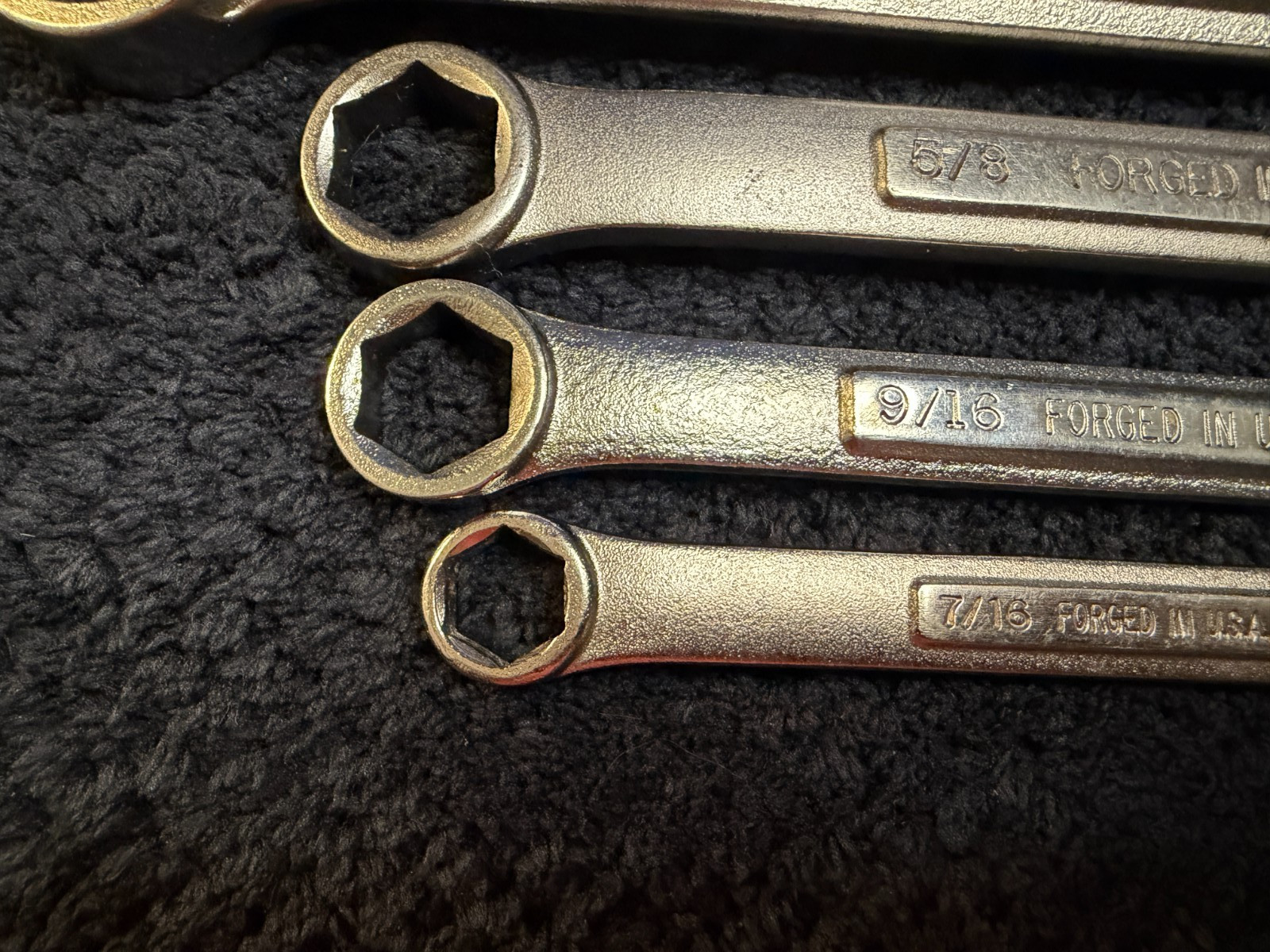 4 – Vintage Craftsman 6-Point VA SAE Combination Wrenches 7/8 5/8 9/16 7/16