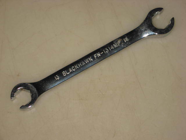 NEW 13mmX14mm FLARE NUT WRENCH, POLISHED CHROME FINISH, USA, BLACKHAWK FN-1314MP