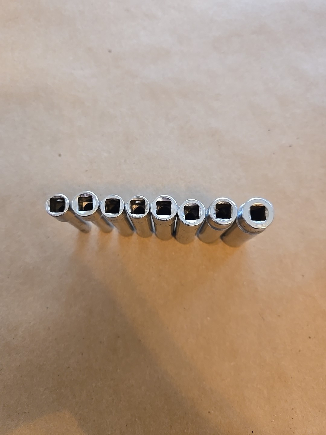 Snap On 1/4″ Drive 3/16″-7/16″ 6PT SAE Deep Chrome Sockets With Rack Lot Of 8