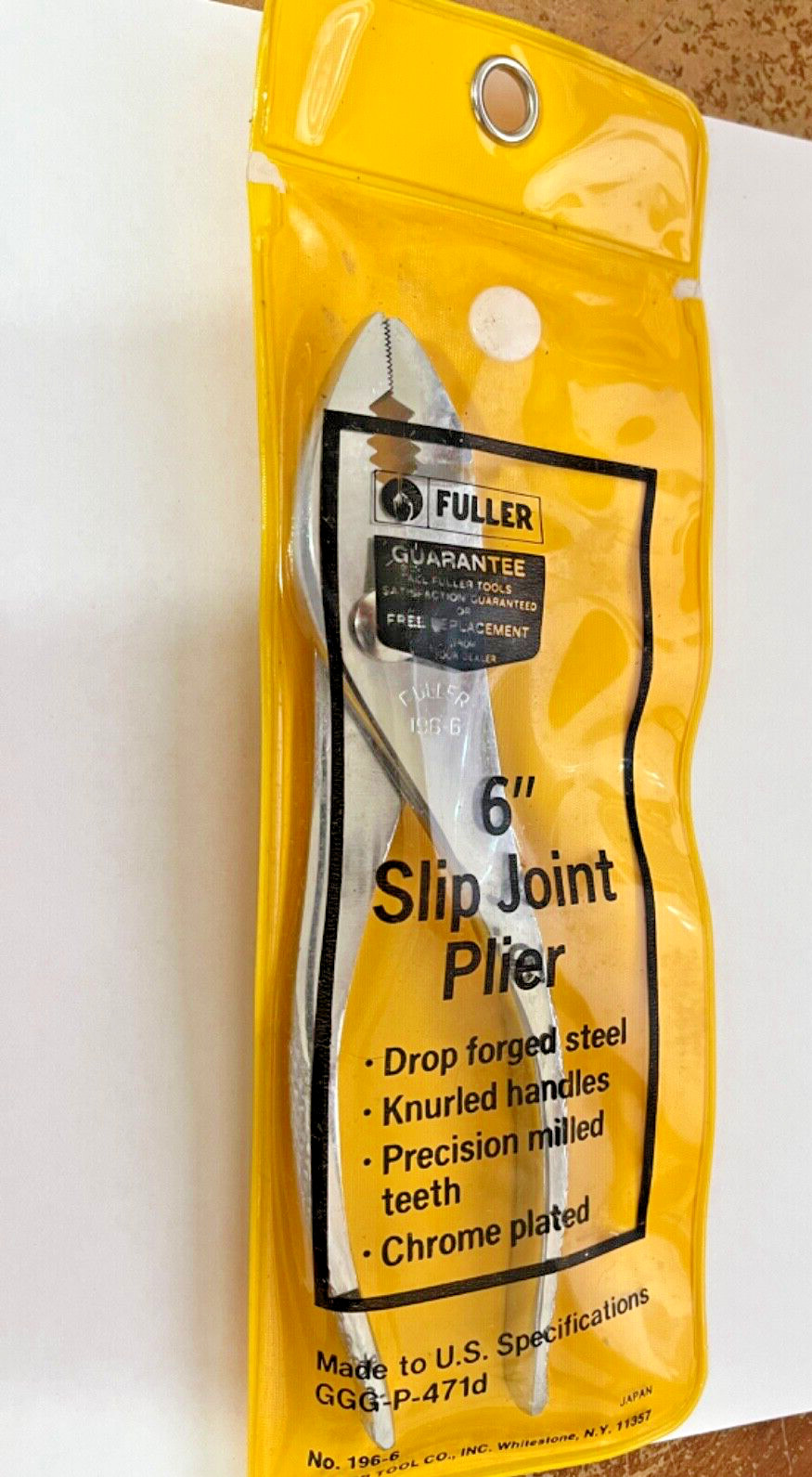 NIP Fuller 6″ Slip Joint Pliers 196-6 NOS Made in Japan