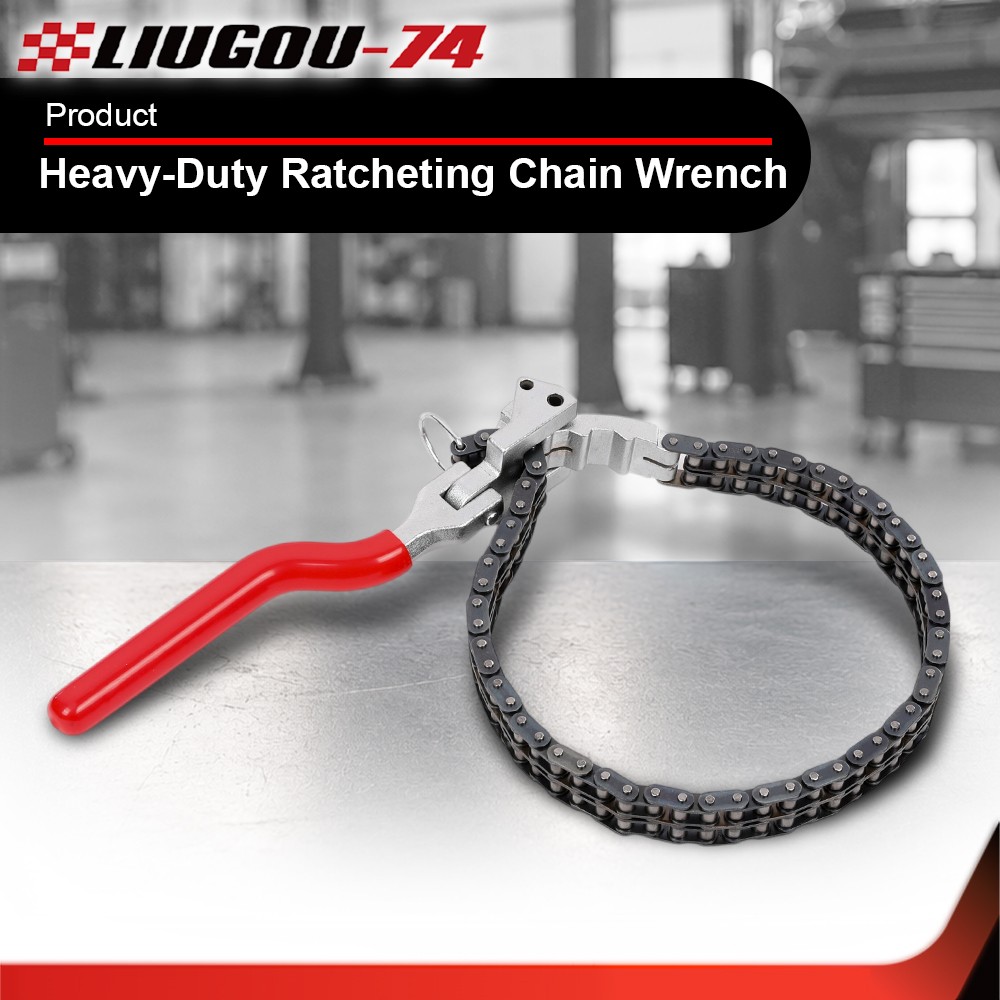 Heavy-Duty Ratcheting Chain Wrench Oil Filter Change Pipe Fittings 60-160mm