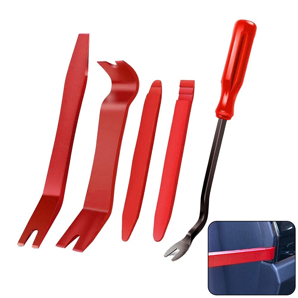 Disassembly Tool Pry Tool Plastic Metal Red Set Trim Removal Auto Parts