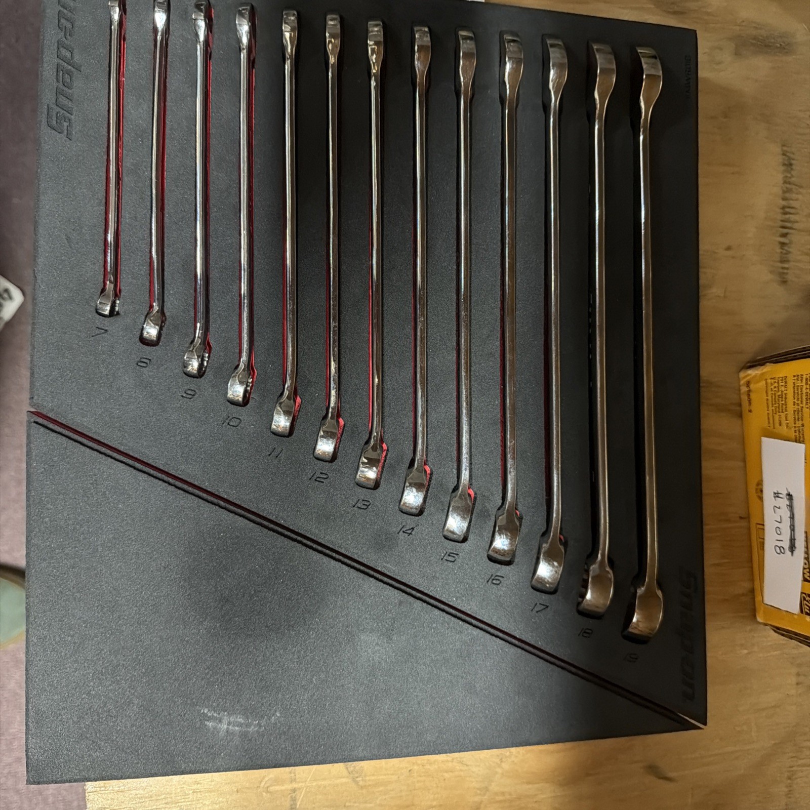 Snap On Tools soexm7-SOEXM19 Flank Combination Wrench Set Of 13 7mm-19mm w/case