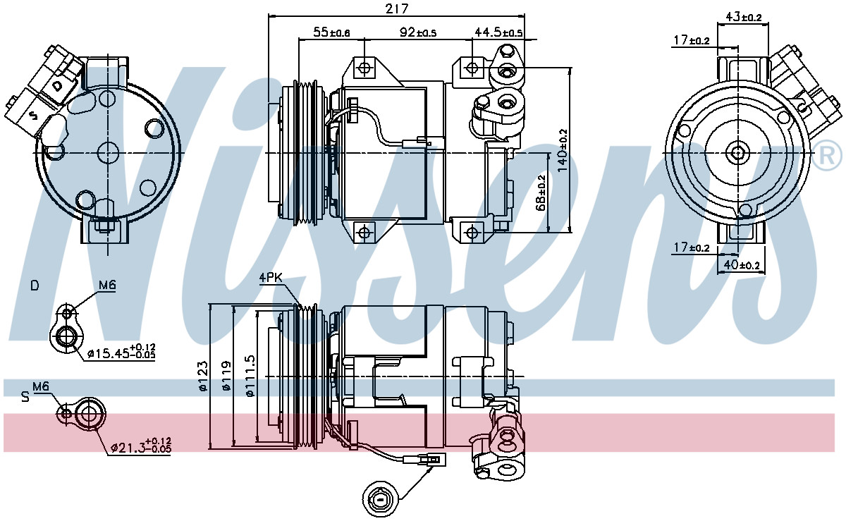 Nissens Aircon Compressor 89519 for SUZUKI GRAND ESCUDO (1998) 2.7 VVTI etc