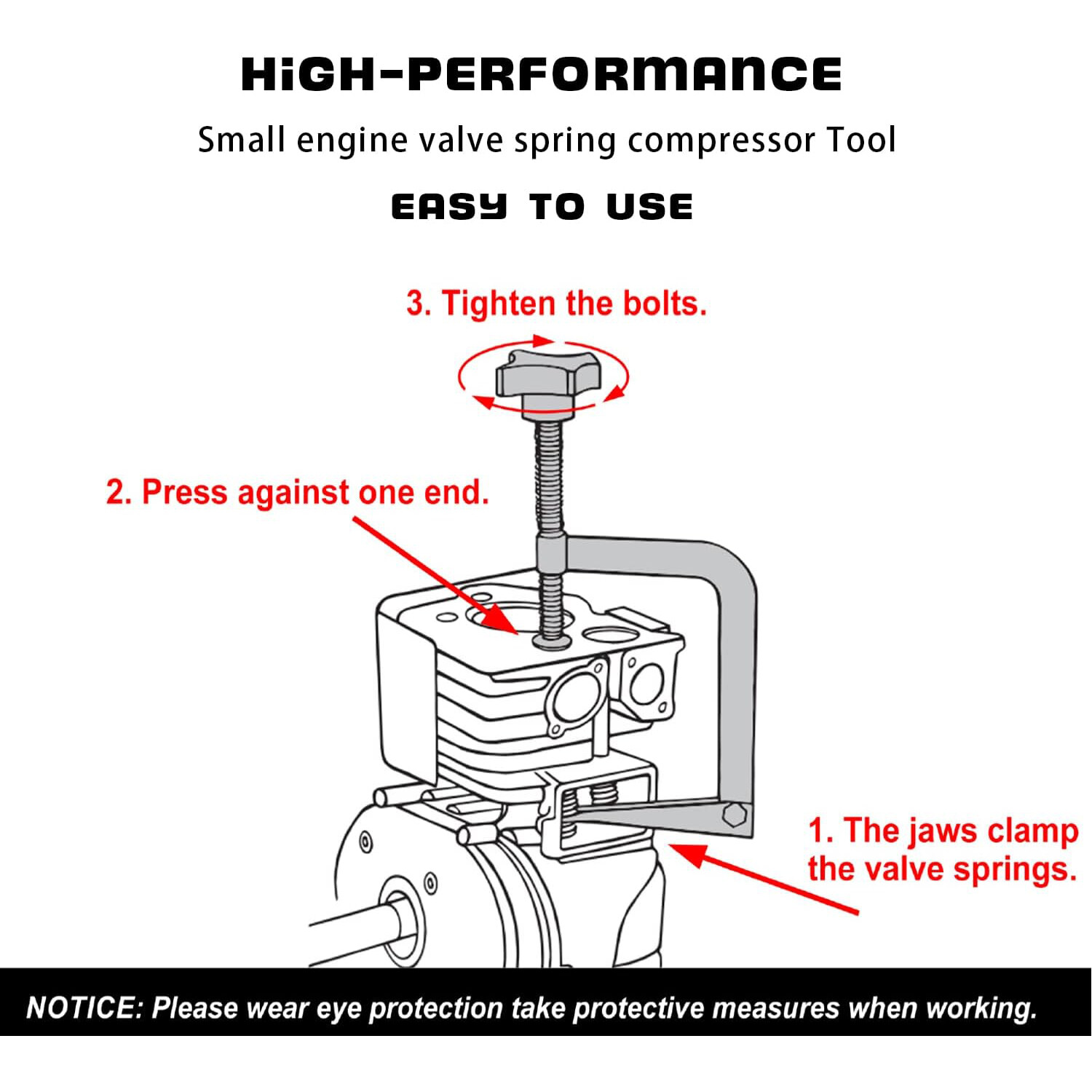 23300 Small Engine Valve Spring Compressor for Springs 3/4 Inches to 1-1/16″