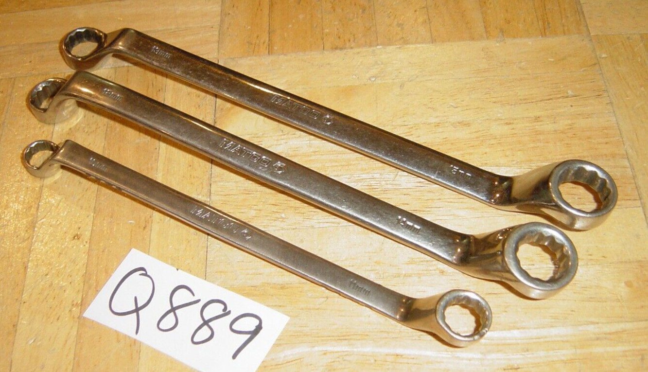 MATCO TOOLS 3 PIECE METRIC DEEP OFF-SET BOX-END WRENCHES 10-11, 12-14, 13-15