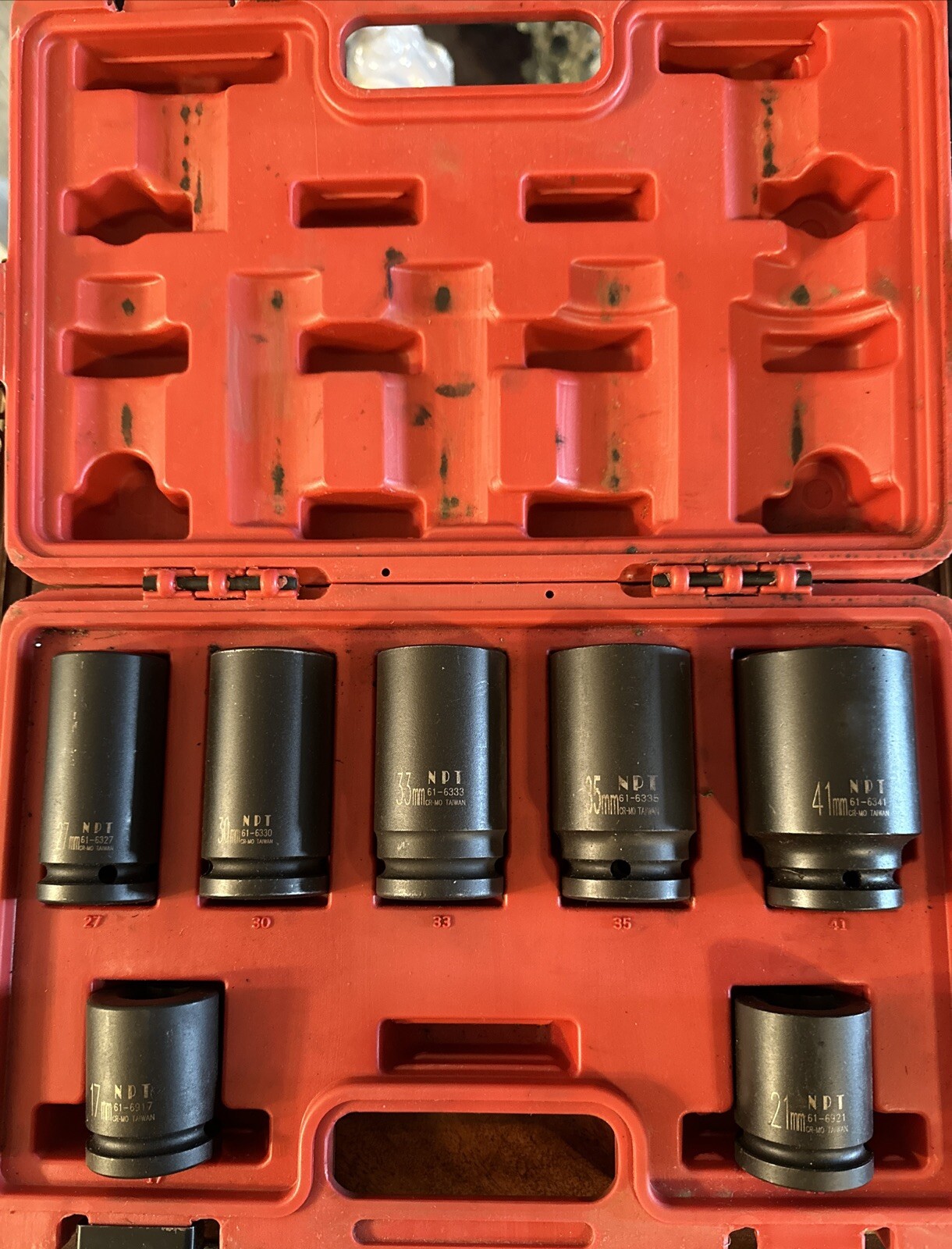 Napa Impact Socket Set 3/4” Drive Metric 7 Pieces 17 21 27 30 33 35 41