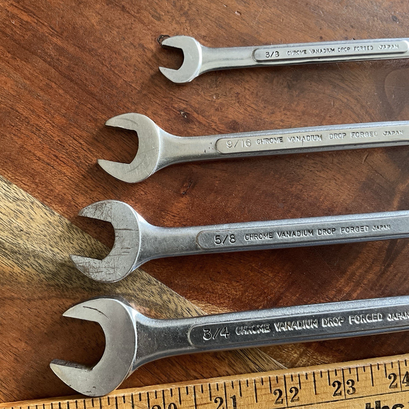 Vintage True Craft Open End & Flexible End Socket Wrenches 3/4″ to 3/8″ Lot Of 4