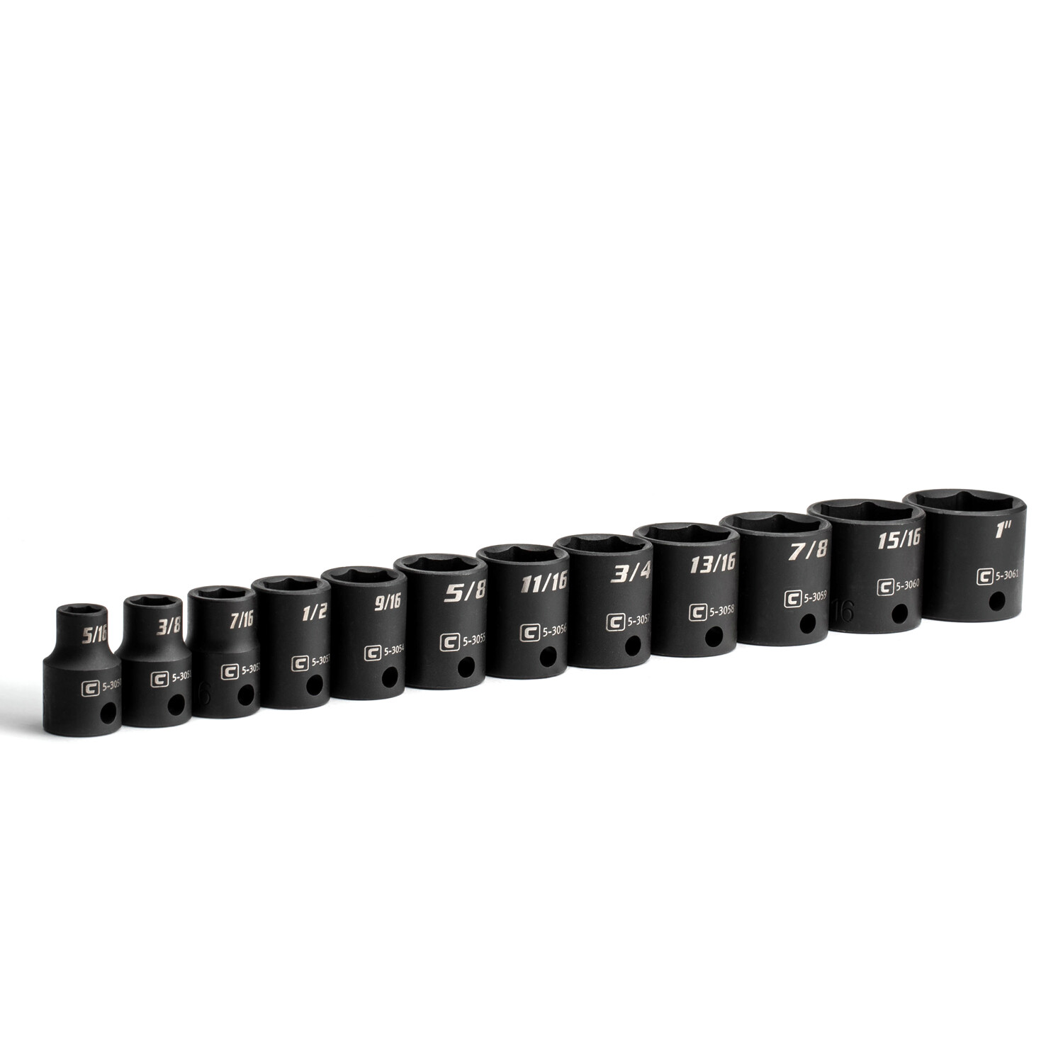 Capri Tools 3/8 in. Drive Shallow Impact Socket Set, SAE, 12-Piece