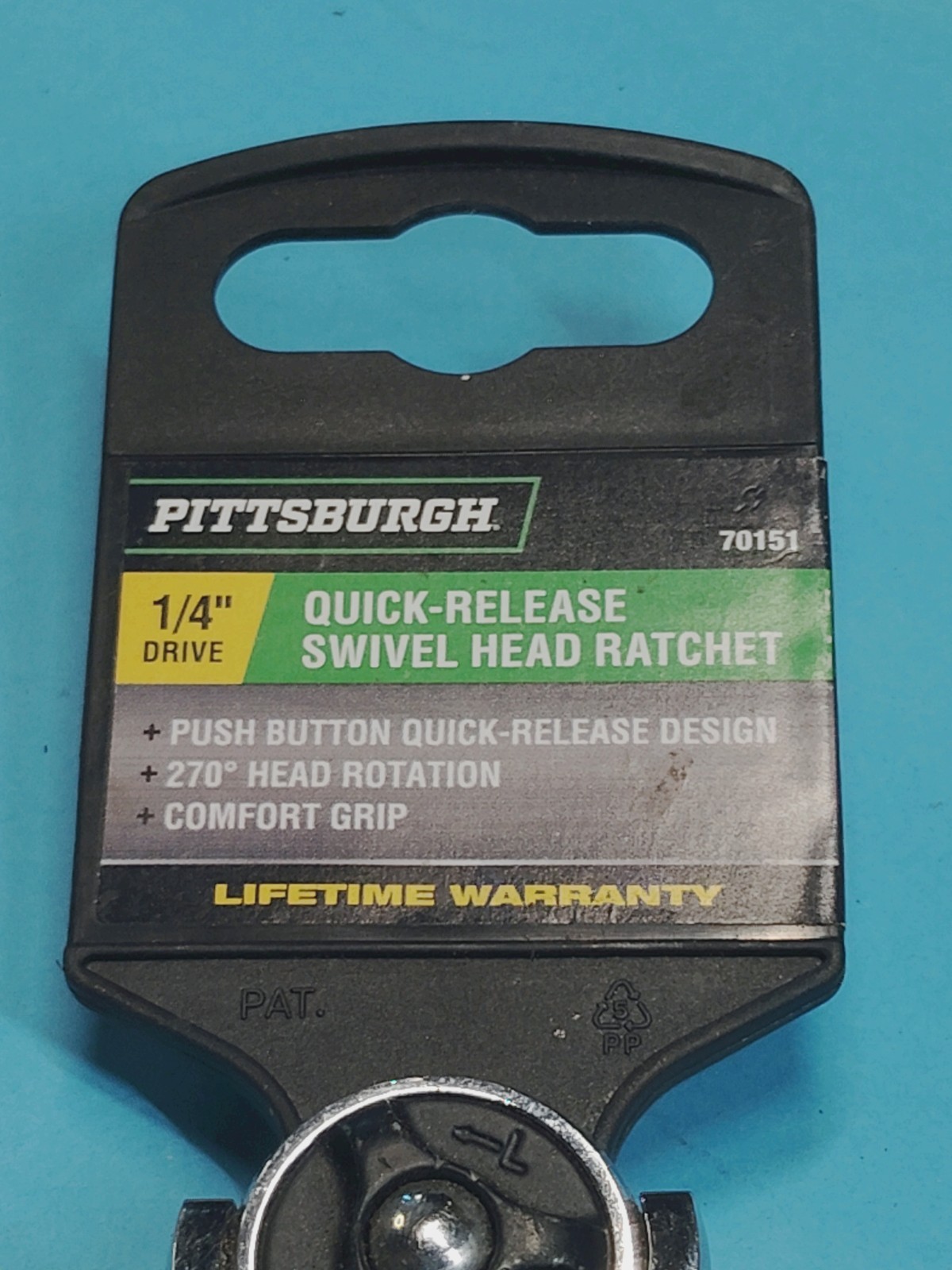 Pittsburgh 1/4″ Drive Flex Head 72 Tooth Green Low Profile Ratchet Comfort Grip