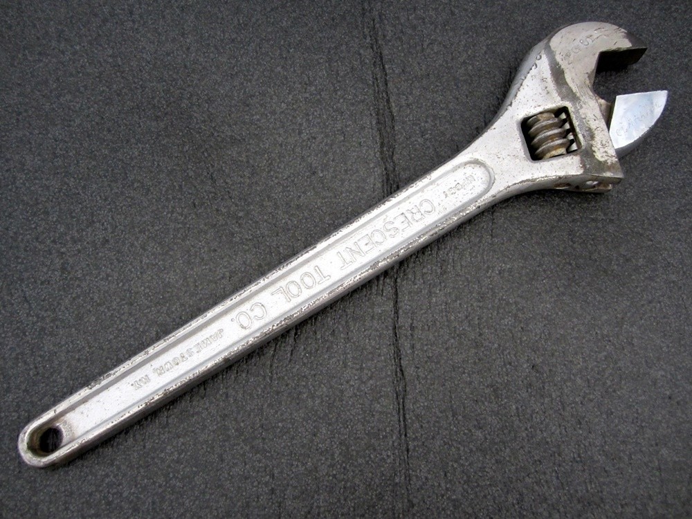 Vintage Crescent 15″ Adjustable Wrench Crestoloy Made in USA