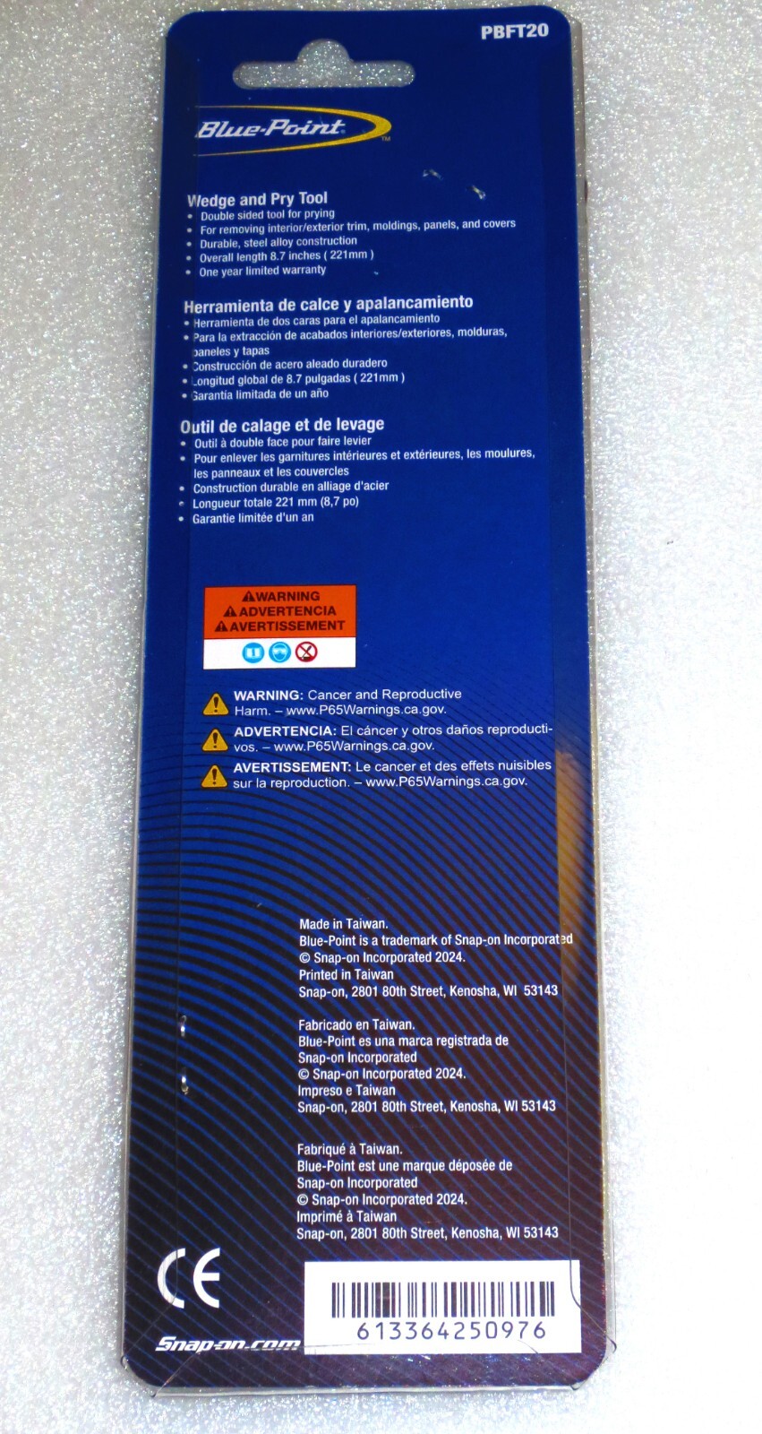 *NEW* Snap-On’s Blue-Point Pry Tool PBFT20 PRY TOOL & WEDGE *BRAND NEW*