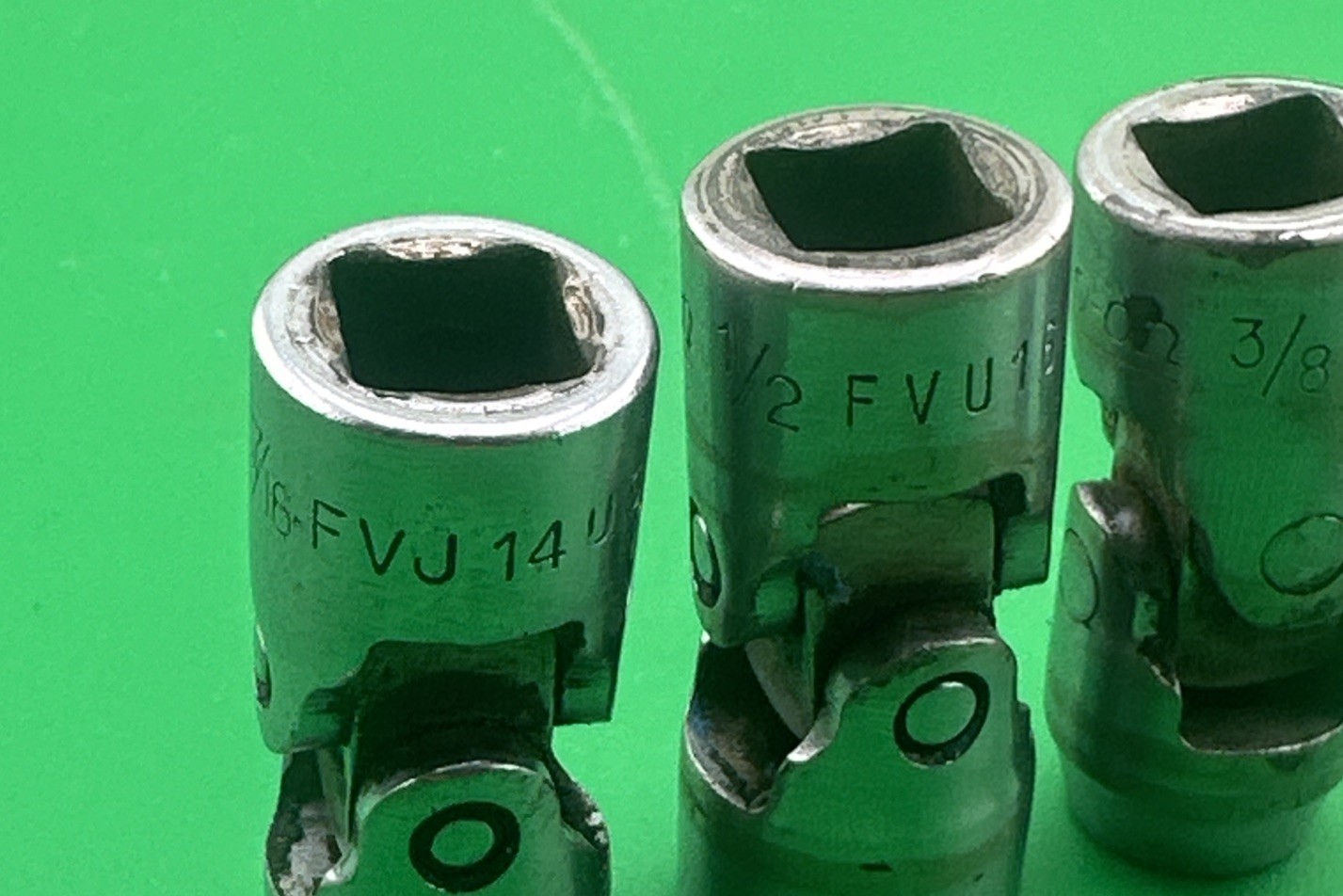 Lot of 4 Snap on Swivel Sockets 3/8″ & 1/4″ Drive Fvu16,fvu14,fvu12,2-mvu8
