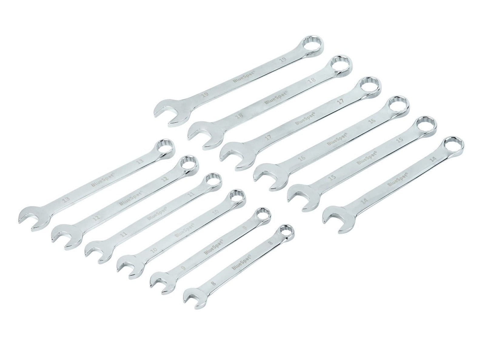 Blue Spot 04113 Combination Metric Spanner Set 8-19mm 12 Piece