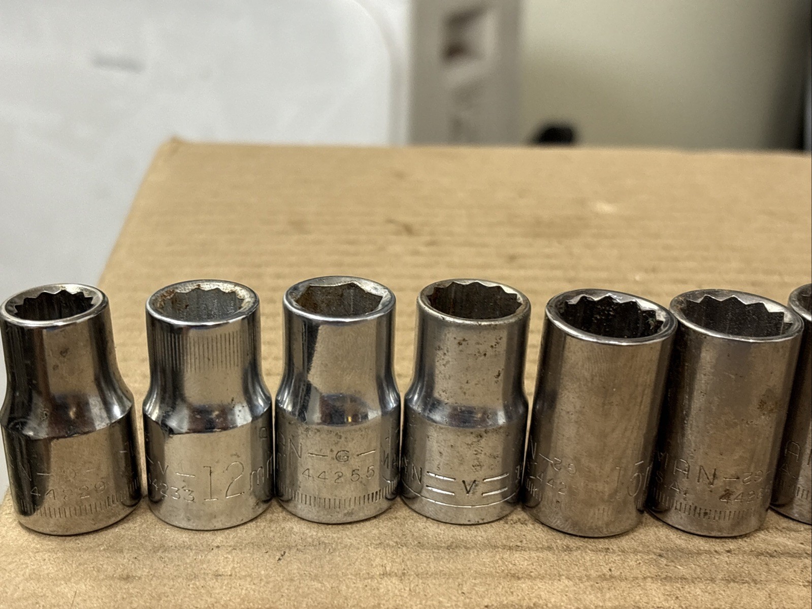 Vtg CRAFTSMAN 17pc 1/2 Drive Metric Socket Set 11-27 12pt (13mm 6Pt) USA No Skip