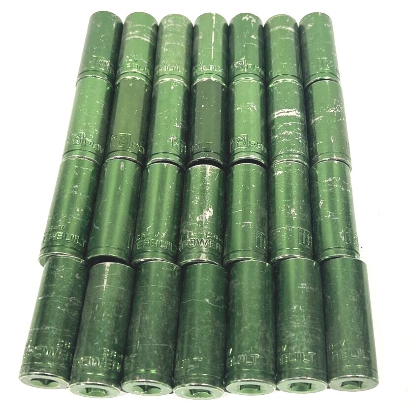 18mm Powerbuilt CR-V Socket 3/8 Drive Green (Lot of 28)