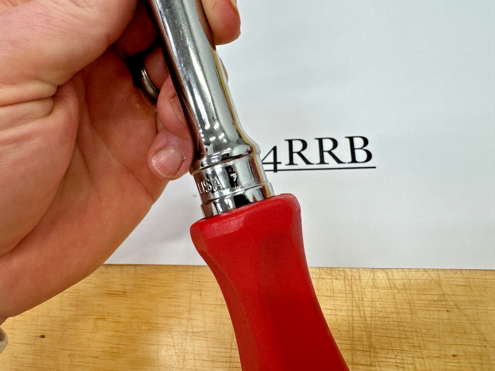 Snap-on Tools USA CLASSIC RED 1/2″ Drive Hard Grip Ratchet SHD80AR RARE NOS