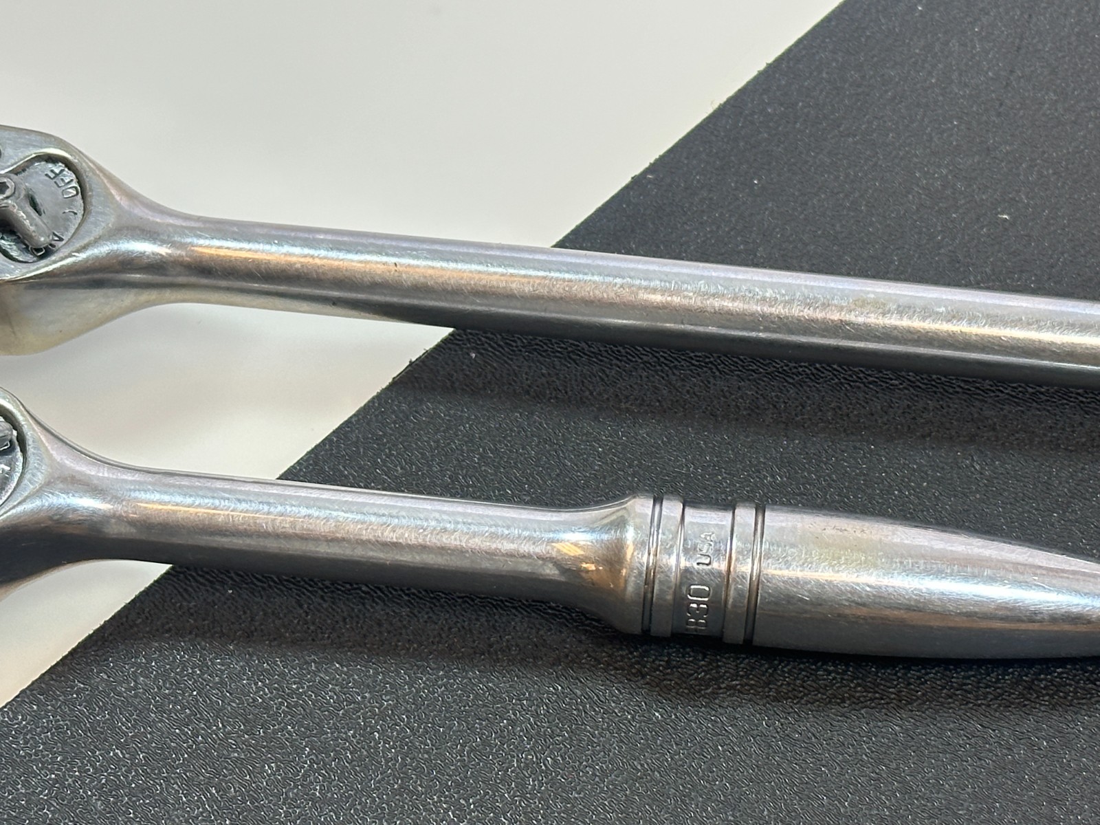 🇺🇸 Snap-On Tools USA 2pc Chrome 3/8″ Drive Ratchet Set Pair, FL830 Long & F830