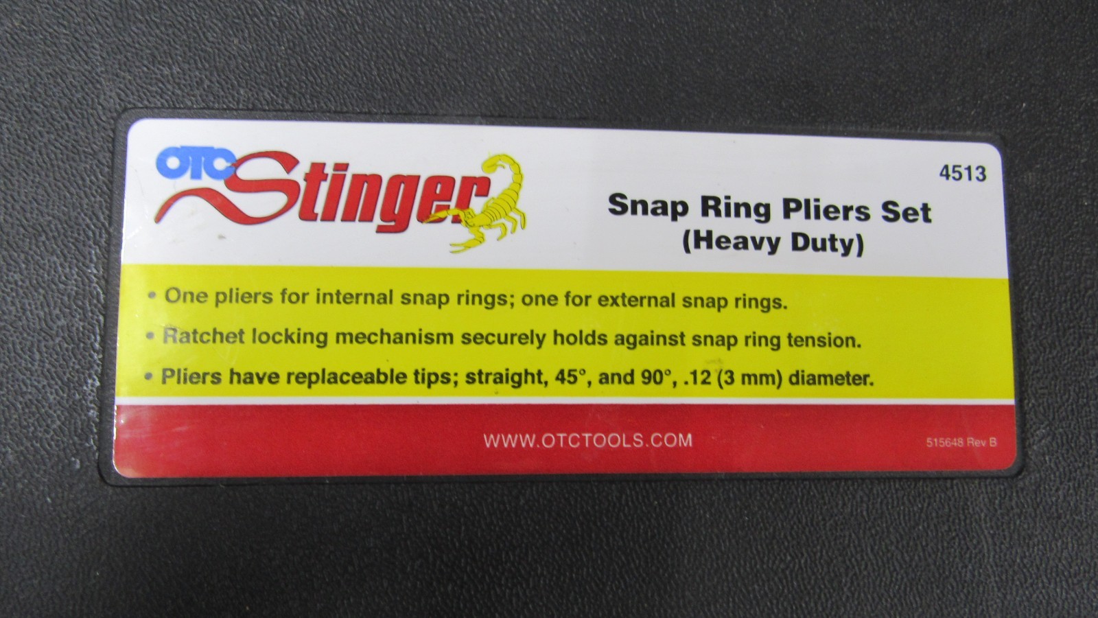 OTC Stinger #4513 Ratcheting Snap Ring Pliers Set 16″ Heavy Duty