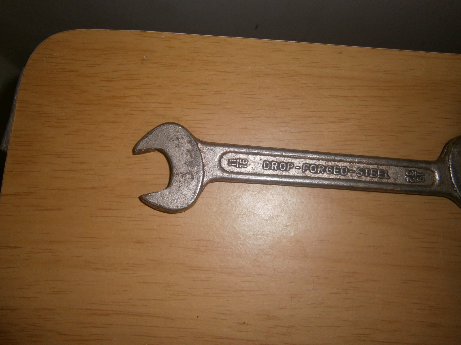 Vintage silver tone spanner. 11/16 & 19/32 ends.(E6c)