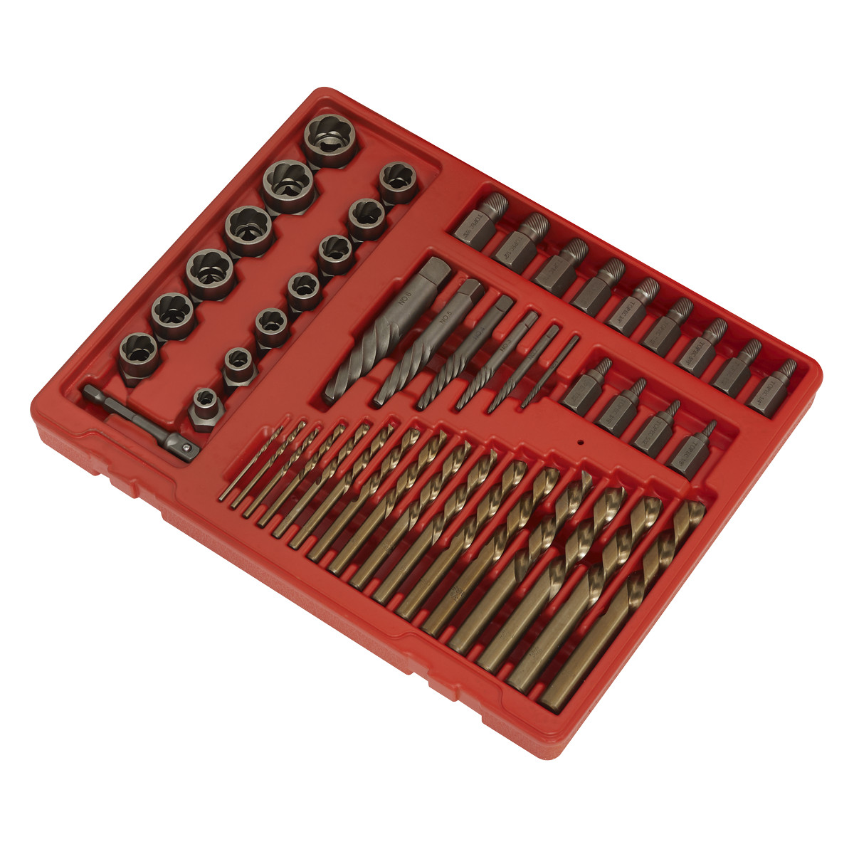 Sealey 49 Pieces 3/8″ Square Drive Master Extractor Set In Storage Case AK8149