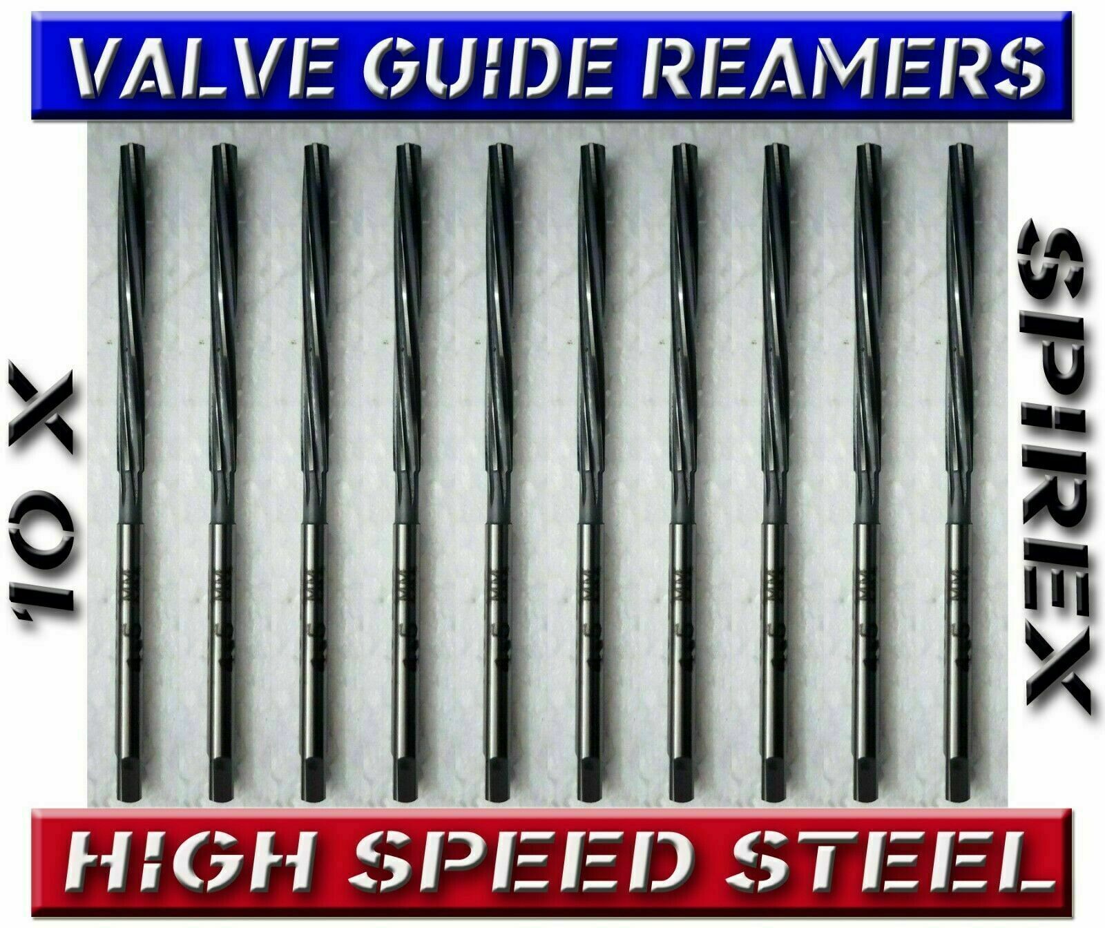 10 x VALVE GUIDE REAMER KIT 5,5.5,6,7,8,9,10,5/16″,3/8″,11/32″ LONG FLUTE SPIREX