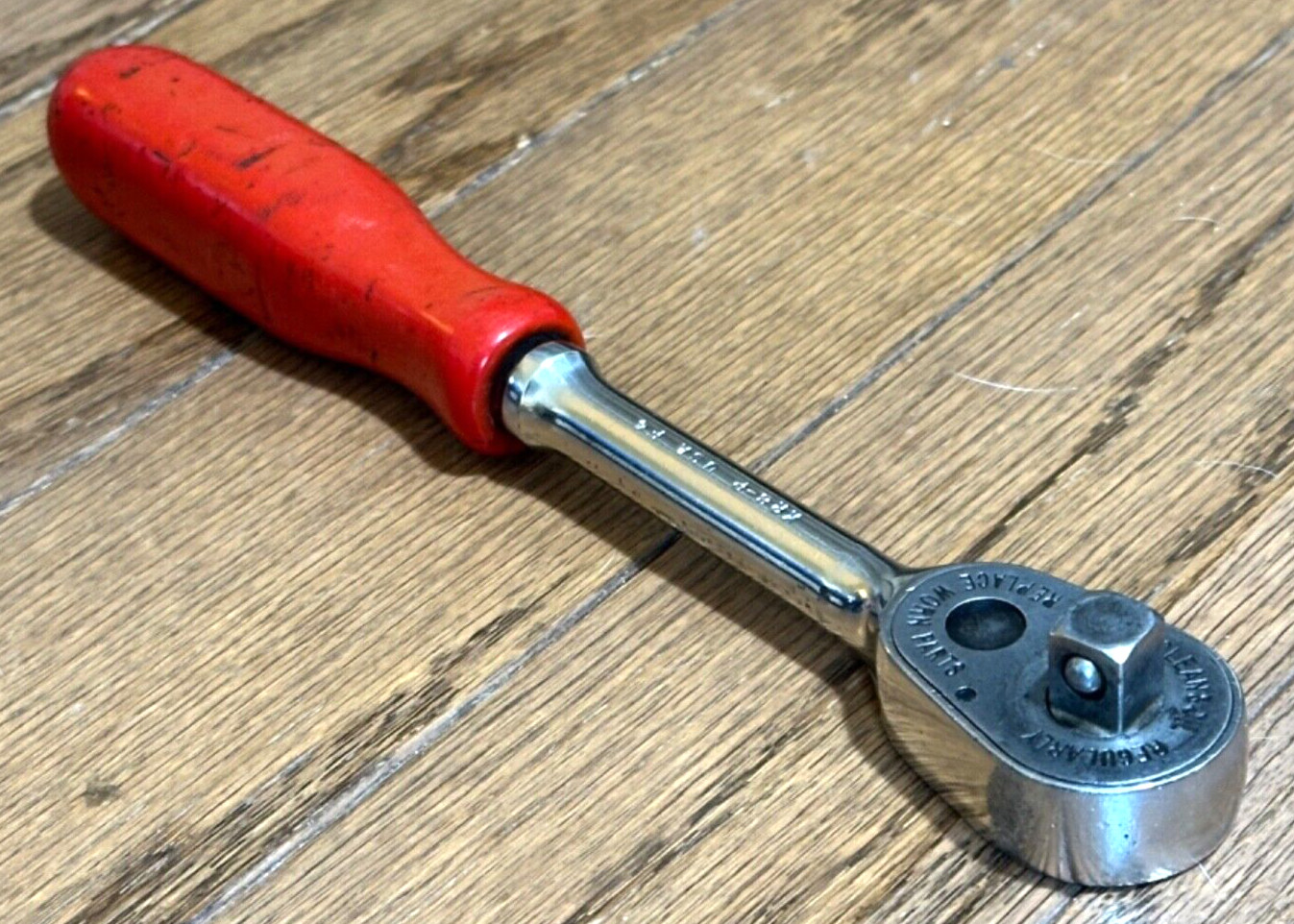 🇺🇸 MAC Tools USA 3/8″ DR Ratchet RED Socket Wrench Pear Fixed Head 8″ Long