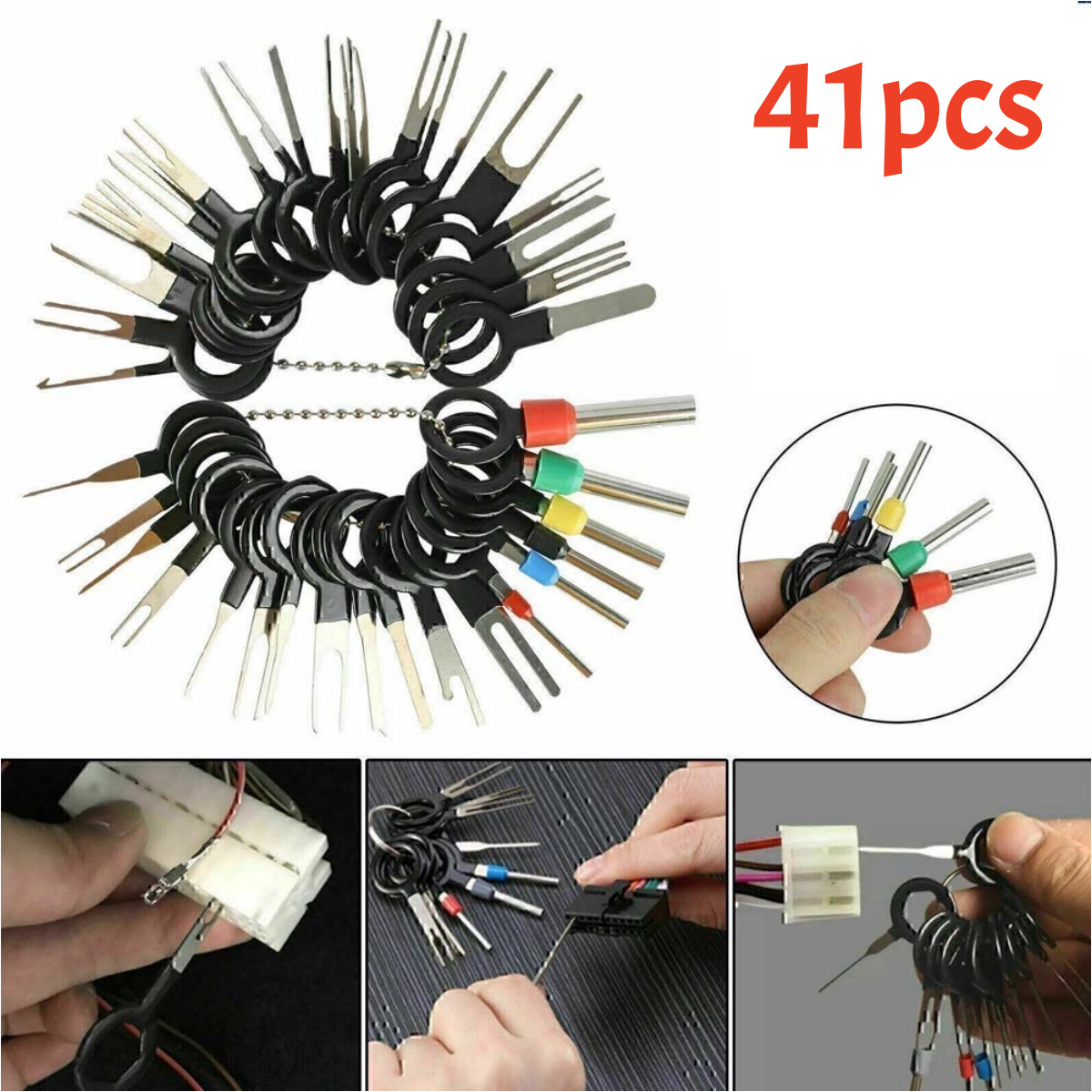 Pin Wire Terminal Removal Tool Car Electrical Wiring Crimp Connector Key 41pcs