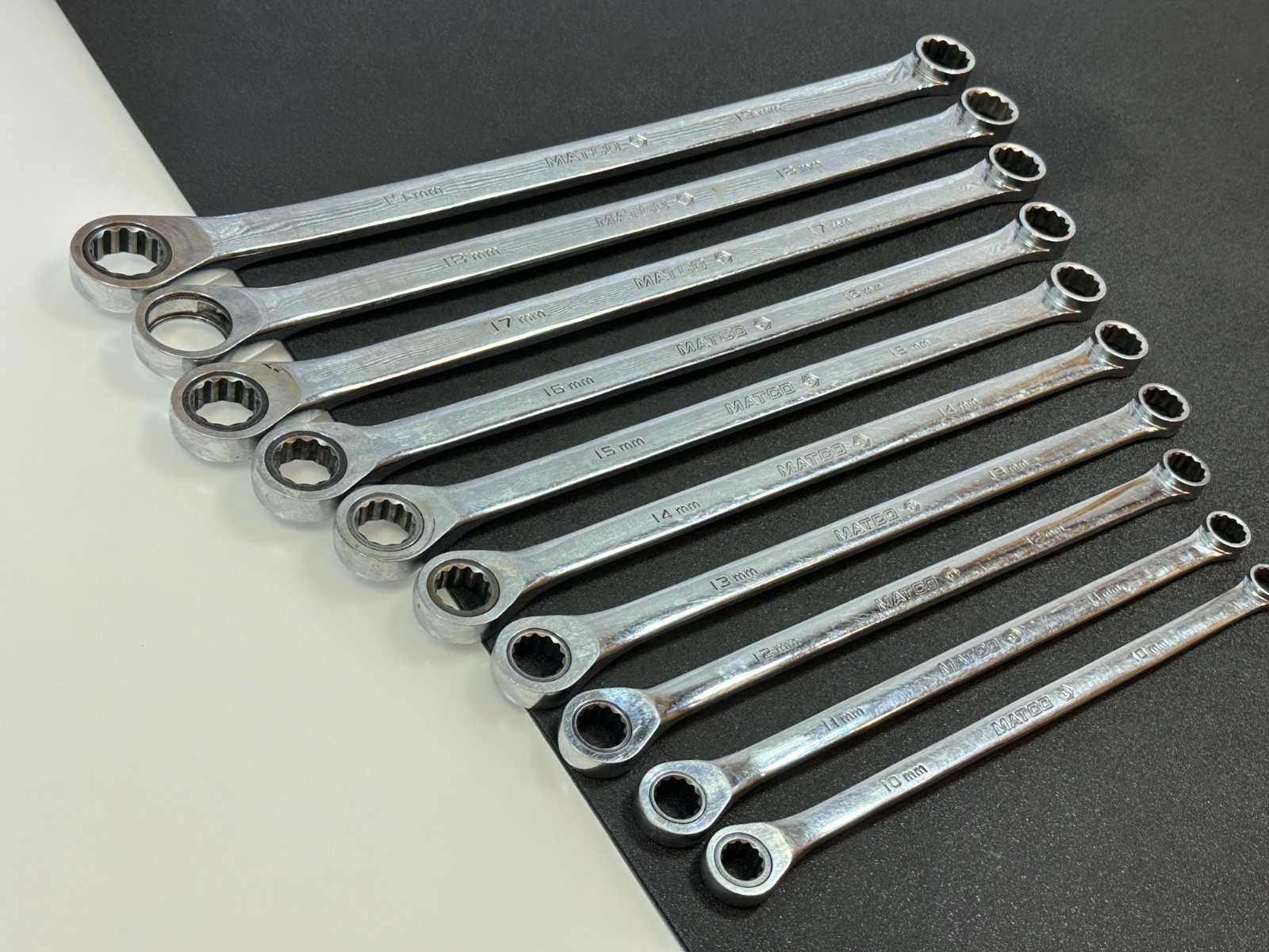 Matco Tools GRBZXLM 10pc Extra Long Metric 10mm-19mm Ratcheting Box Wrench Set