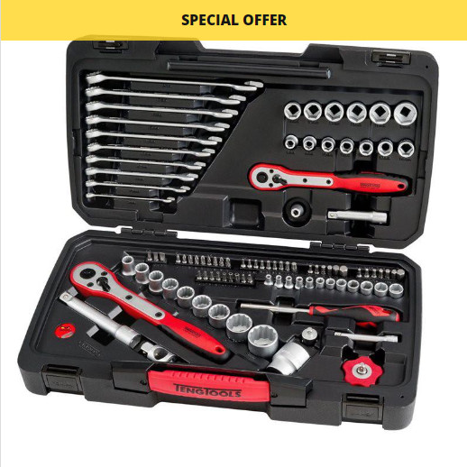 Teng 98 Piece 1/4in, 3/8in & 1/2in Drive Socket & Spanner Set TMX098