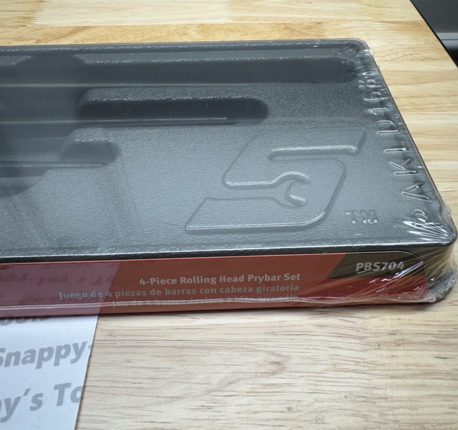 Snap-on Tools USA NEW 4pc Rolling Head Pry Bar Set w/Industrial Finish PBS704