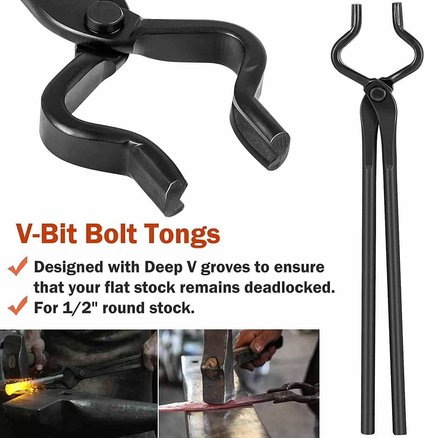 Knife Making Tongs Blacksmith Bladesmith Tong Set Vise Anvil Forge Tools 5PCS