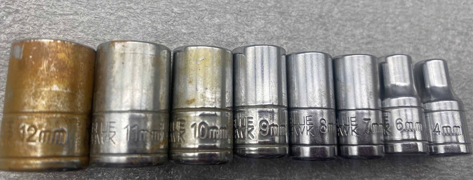 Blue hawk 6 Point Mix Lot of 17 SAE & Metric Socket Set different Sizes *READ