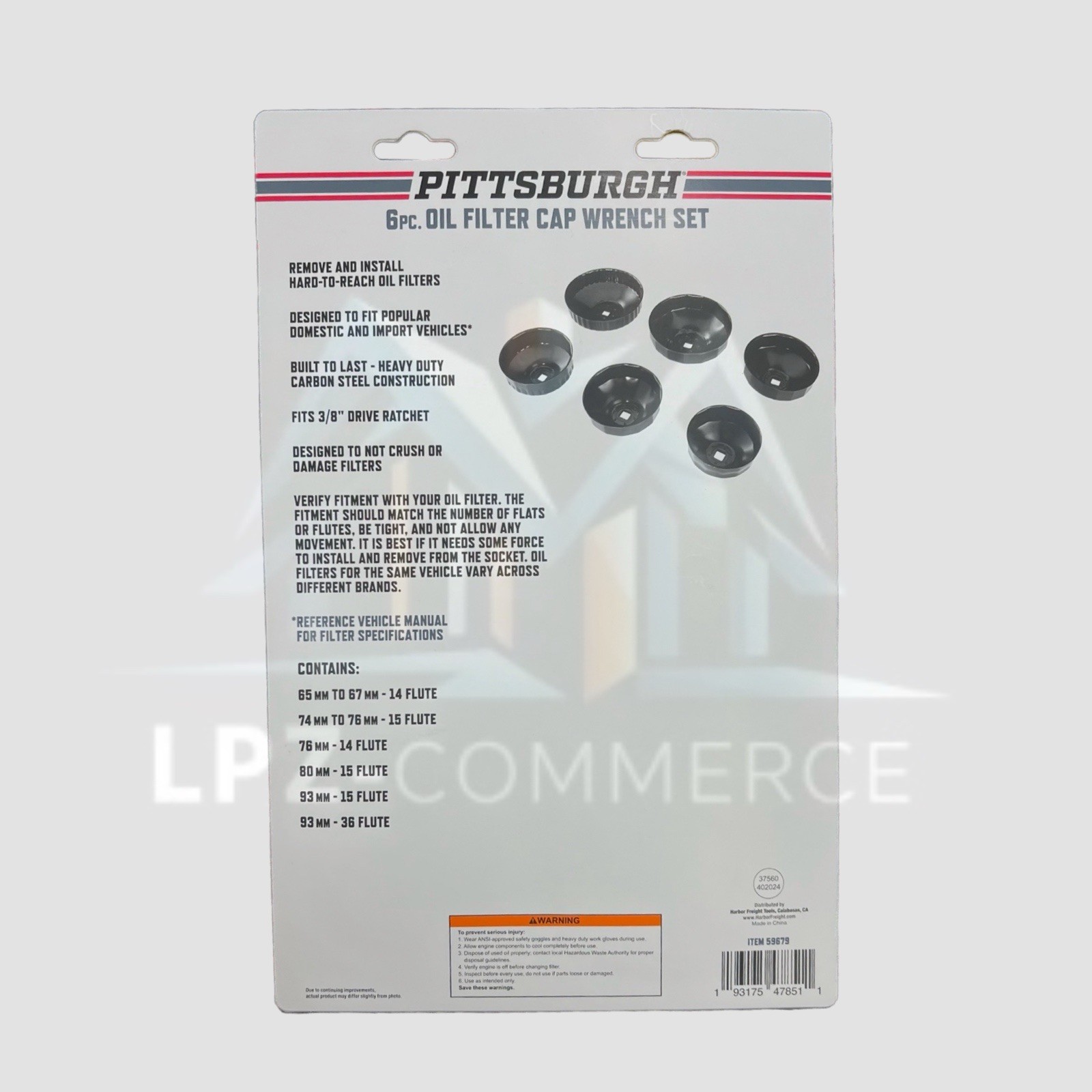 Pittsburg 6 Pieces Oil Filter Cap Wrench Set