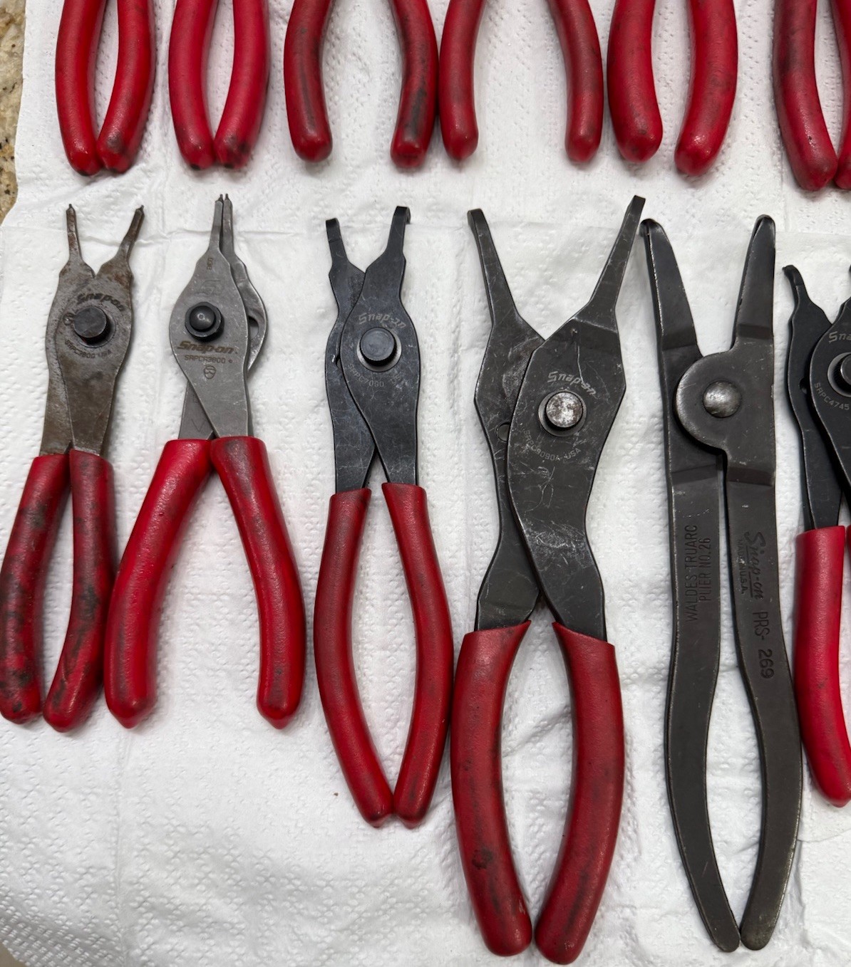 16 Snap On Snap Ring Pliers All Different Sizes Please See Pictures Adjustable