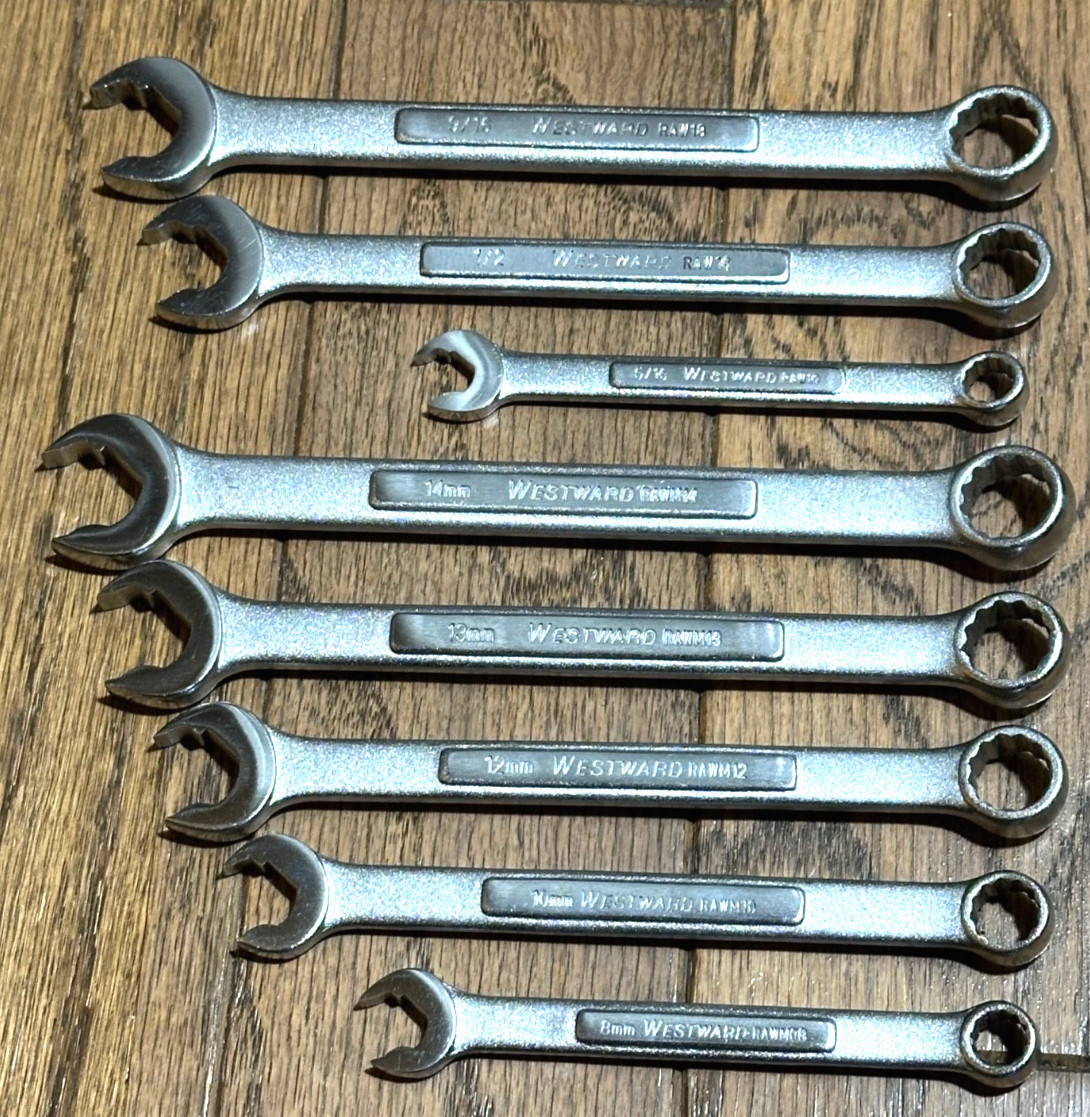 Westward Tools Wrench Set Speed Ratchet Open End Combo Lot 12 Point Offset Box