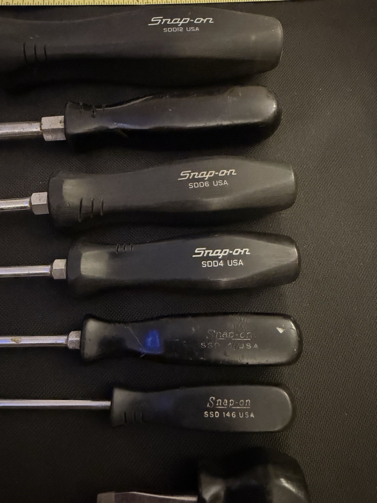 Snap On 8 Piece Black Flat Head Screwdriver Lot – SSD – SDD