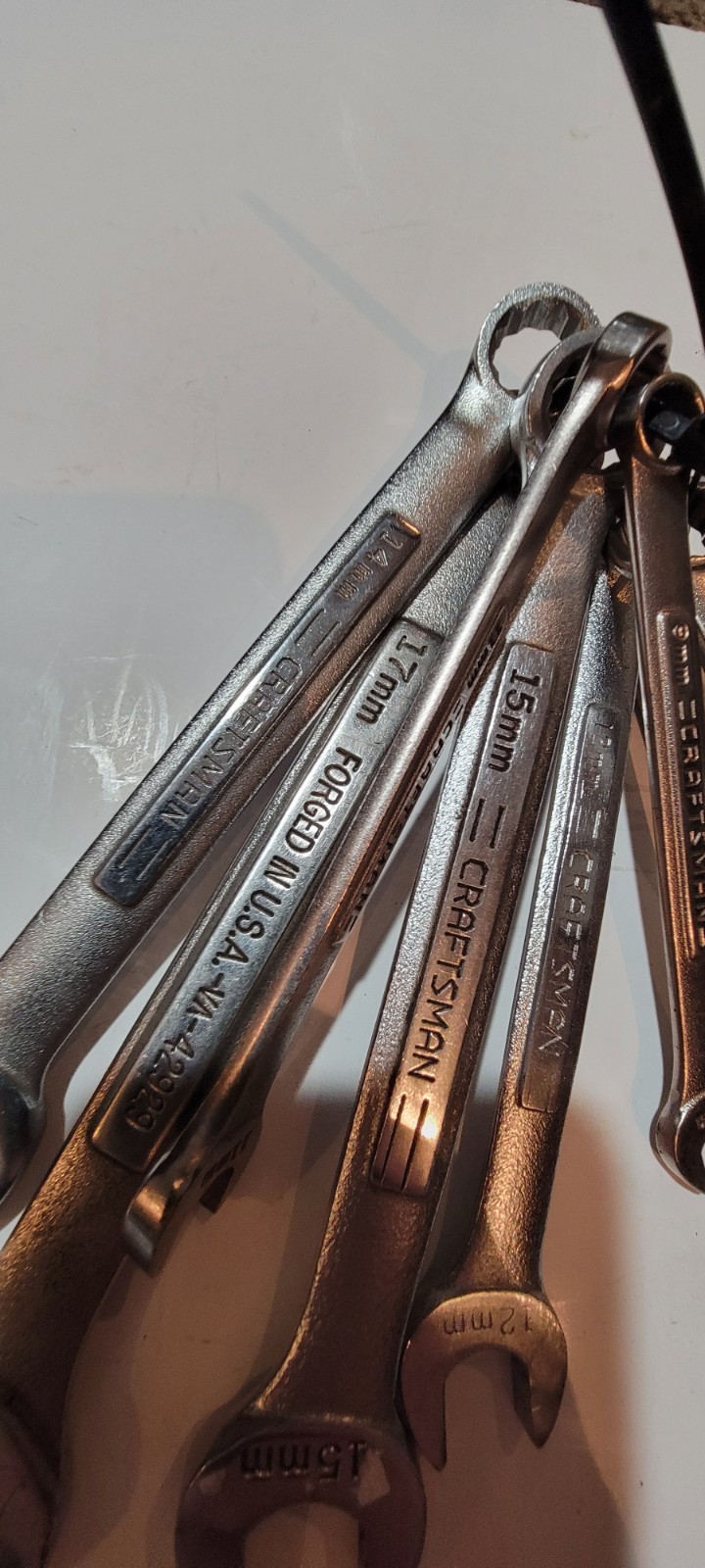 Craftsman 8 piece Metric Combination Wrench Set 9,10,11,12,13,14,15,17mm