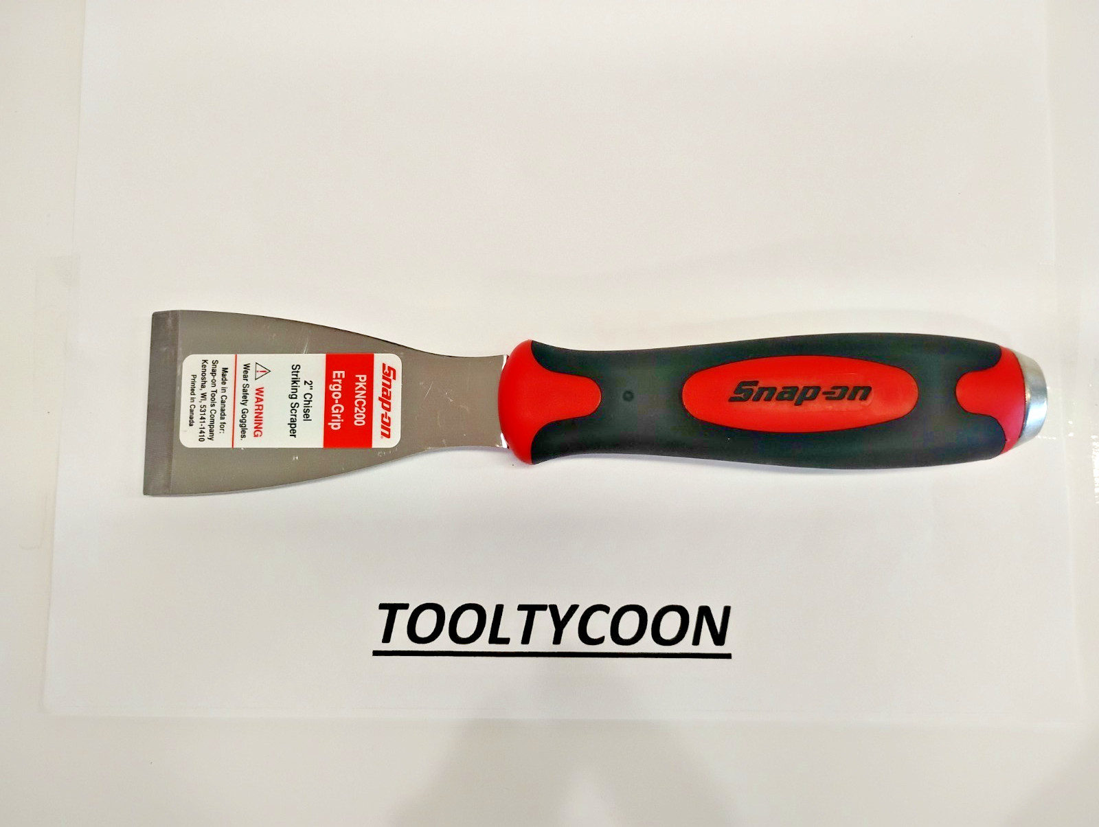 Snap-On Tools NEW SINGLE Bevel Edge Scraper STRIKING Style 2″ RED/BLACK PKNC200