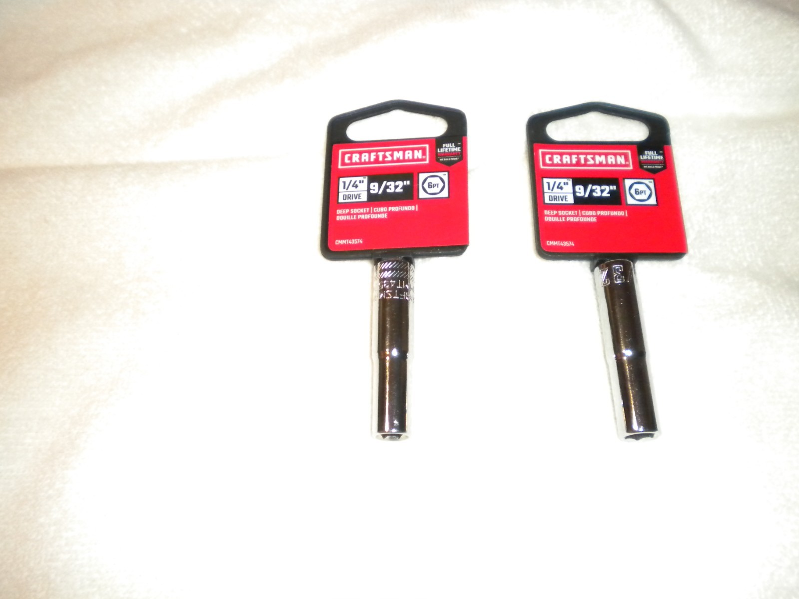 2~CRAFTSMAN 1/4″ DRIVE 6 POINT 9/32″ SOCKET NEW