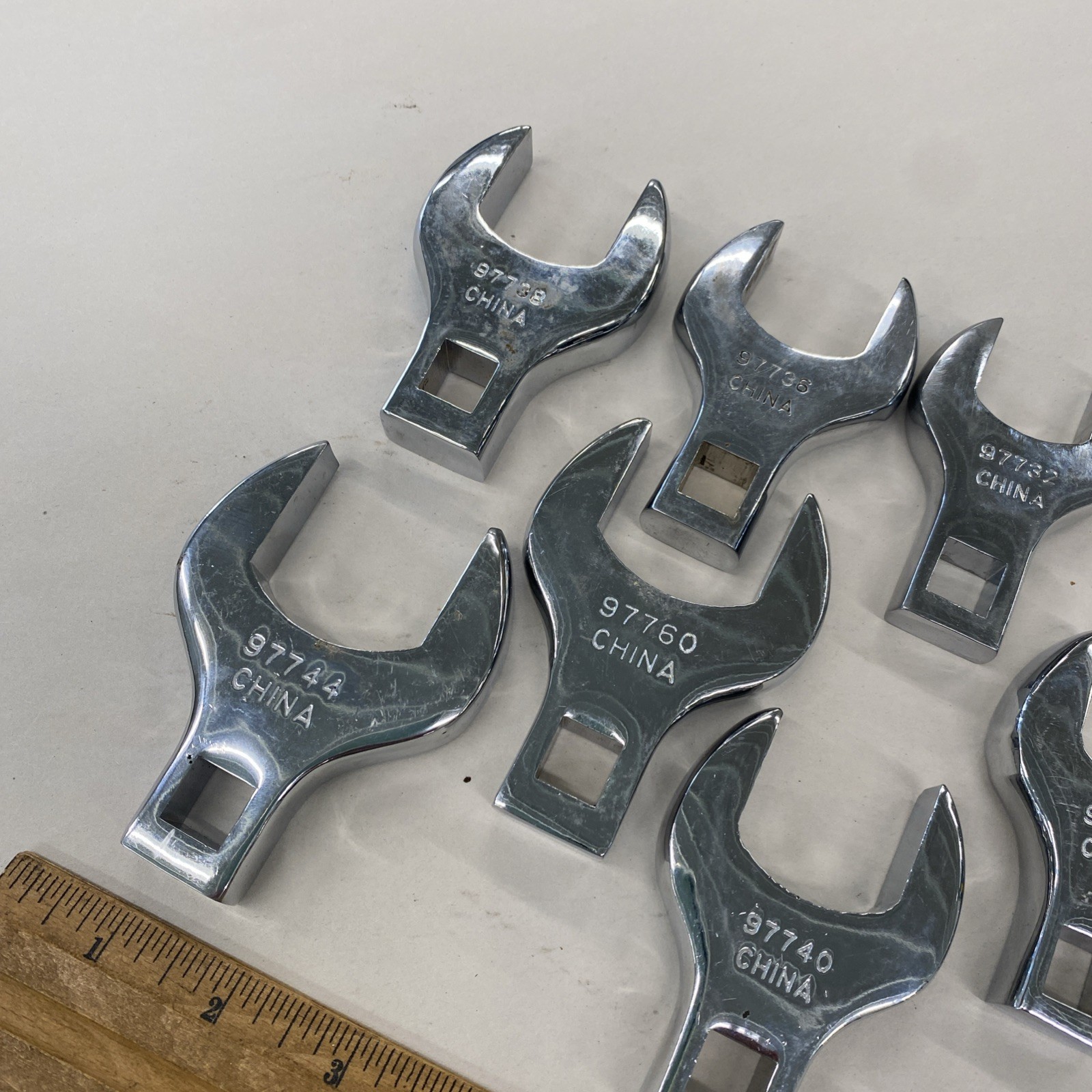 Set Of 7 Sunex 1/2” Drive SAE Straight Jumbo Crowfoot Wrenches 1” – 1 1/2” M0874